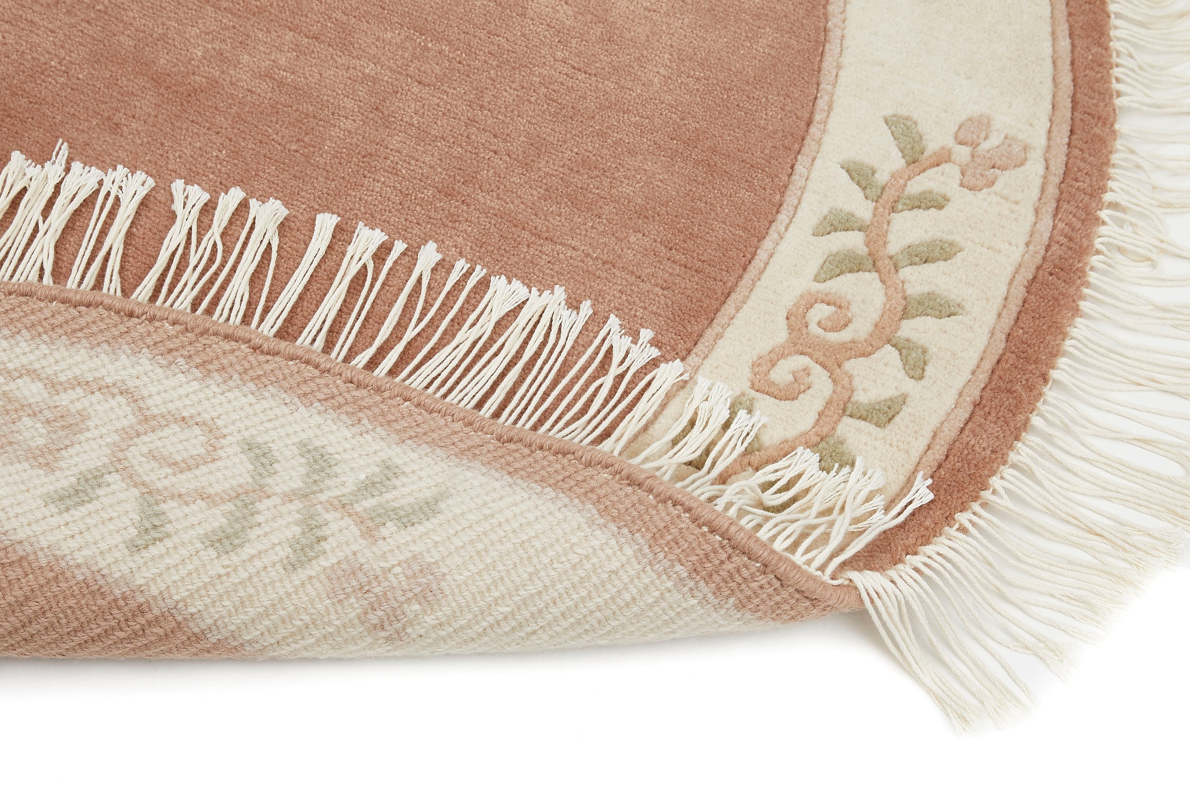 LUXOR living Wollteppich »Giza«, rund, 12 mm Höhe, reine Wolle, handgeknüpft, mit Bordüre und Fransen, Orient-Teppich