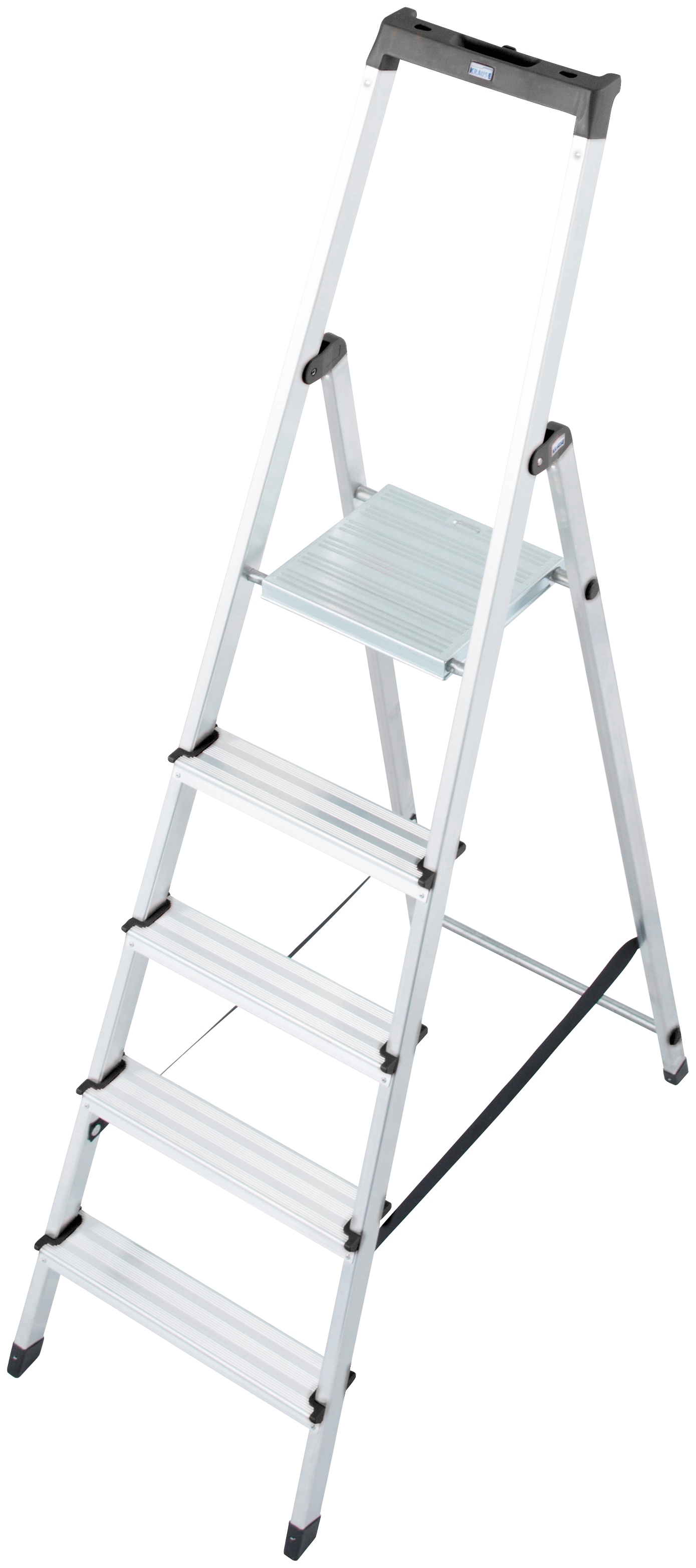 KRAUSE Stehleiter "Solidy", Aluminium, 1x5 Stufen, Arbeitshöhe ca. 305 cm