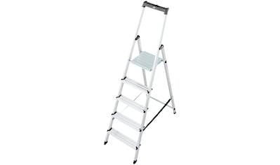 Stehleiter »Solidy«, Aluminium, 1x5 Stufen, Arbeitshöhe ca. 305 cm
