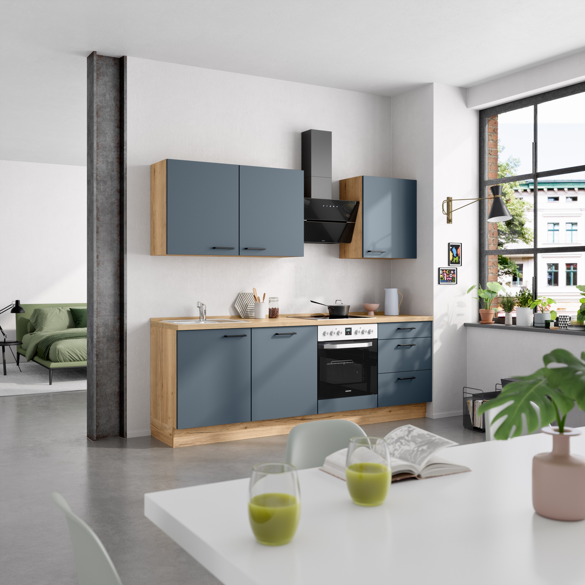 nobilia® Küchenzeile »"Easytouch II"«, vormontiert, Ausrichtung wählbar, Breite 240 cm, wahlw. mit E-Geräten