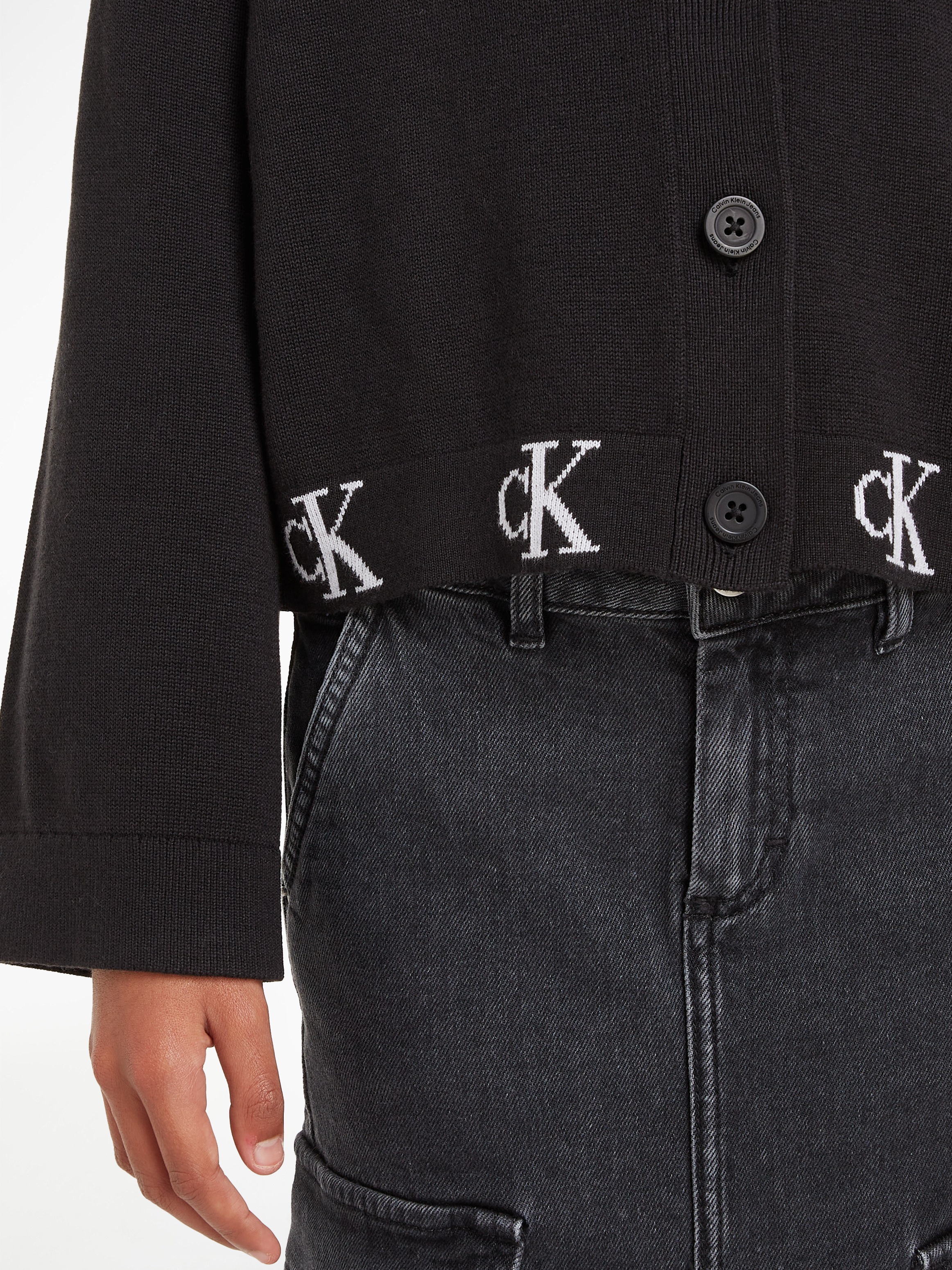 Calvin Klein Jeans Cardigan »MONOGRAM LOGO CARDIGAN« für Kinder bis 16 Jahre