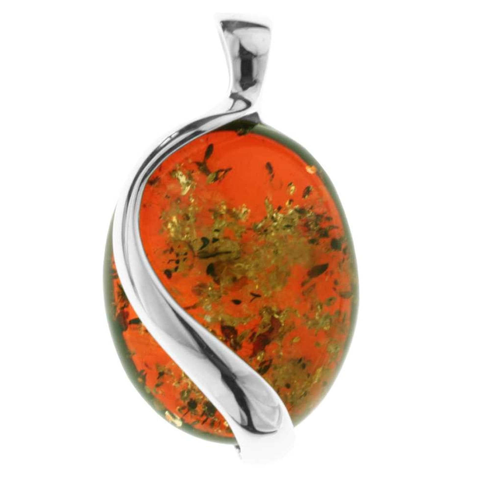 Kettenanhänger OSTSEE-SCHMUCK "- Estefanja - Silber 925/000 - Bernstein" Gr. 35, silber (silber 925, silberfarben, weiß), Schmuckanhänger, Damen, Silber 925 (Sterlingsilber), Kettenanhänger
