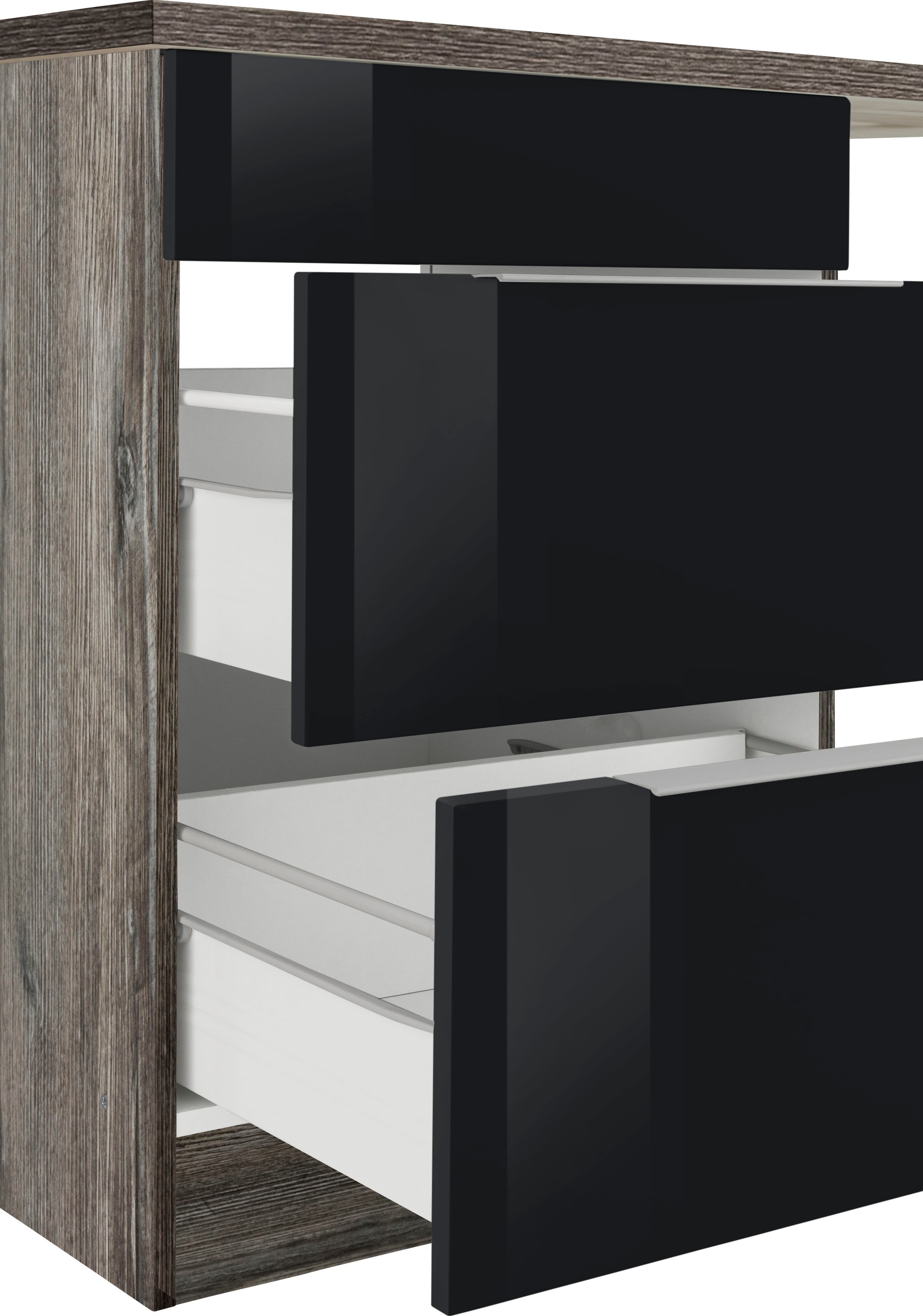 KOCHSTATION Winkelküche »KS-Brindisi Stellbreite 230/170 cm«, wahlweise mit E-Geräten und Induktion, mit MDF-Fronten