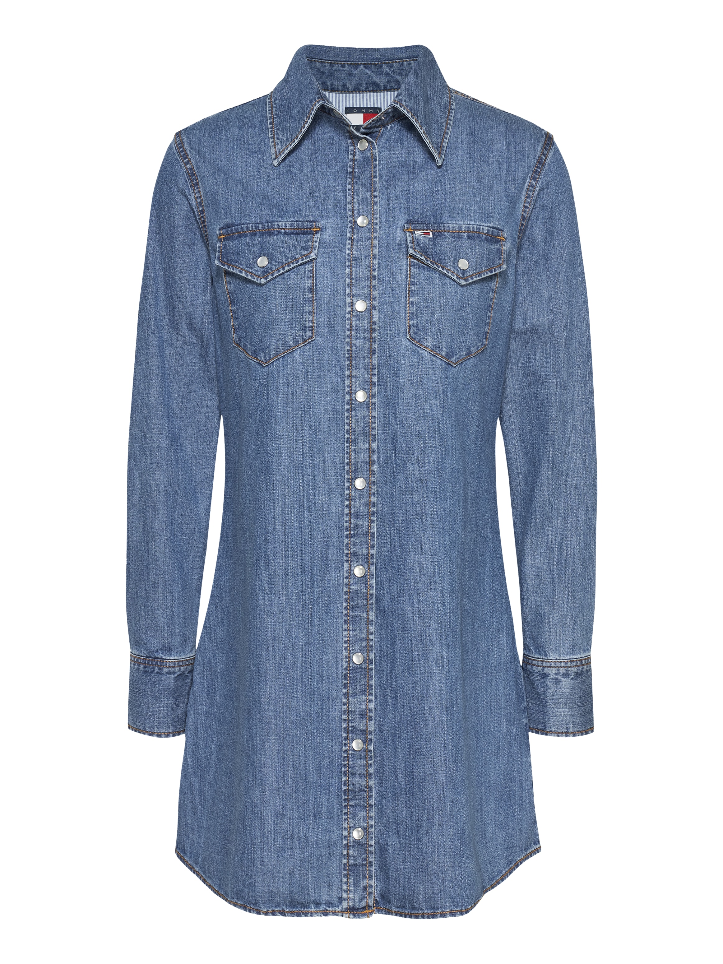 Tommy Jeans Jeanskleid »REGULAR WESTERN DRESS«, mit Logostickerei