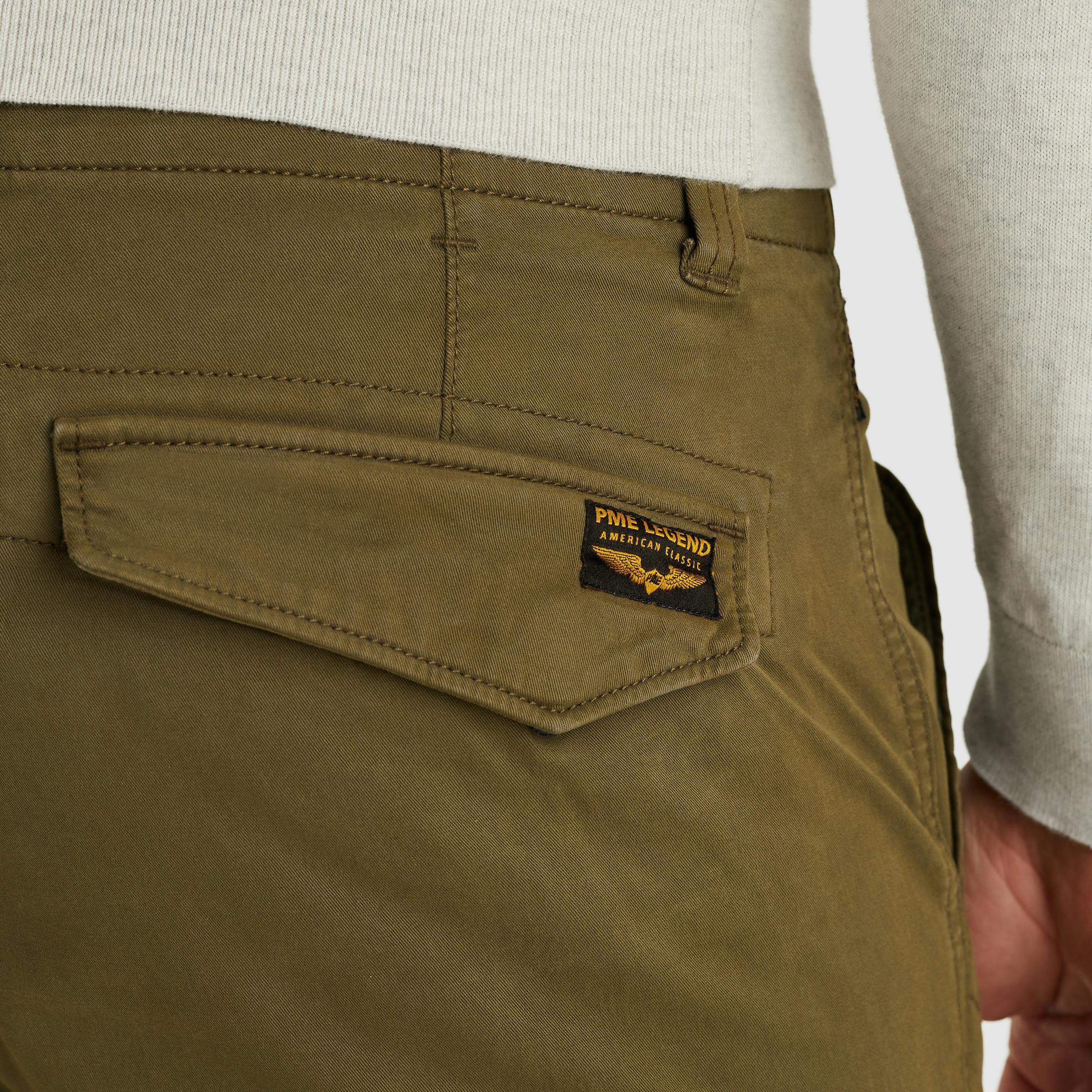 Cargohose PME LEGEND "Nordrop Stretch Twill", Herren, Gr. 40, Länge 36, grün (olive night), Twill, Obermaterial: 97% Baumwolle, 3% Elasthan, unifarben, regular fit knöchellang, Hosen Cargohose, mit Logo Stickerei, Topseller 3