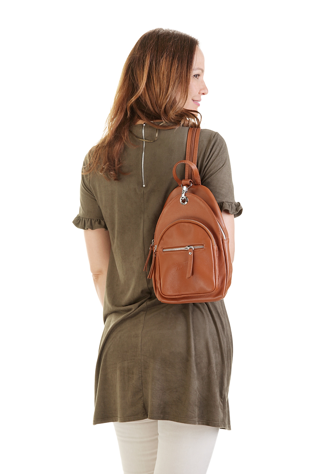 Samantha Look Cityrucksack, echt Leder, Made in Italy