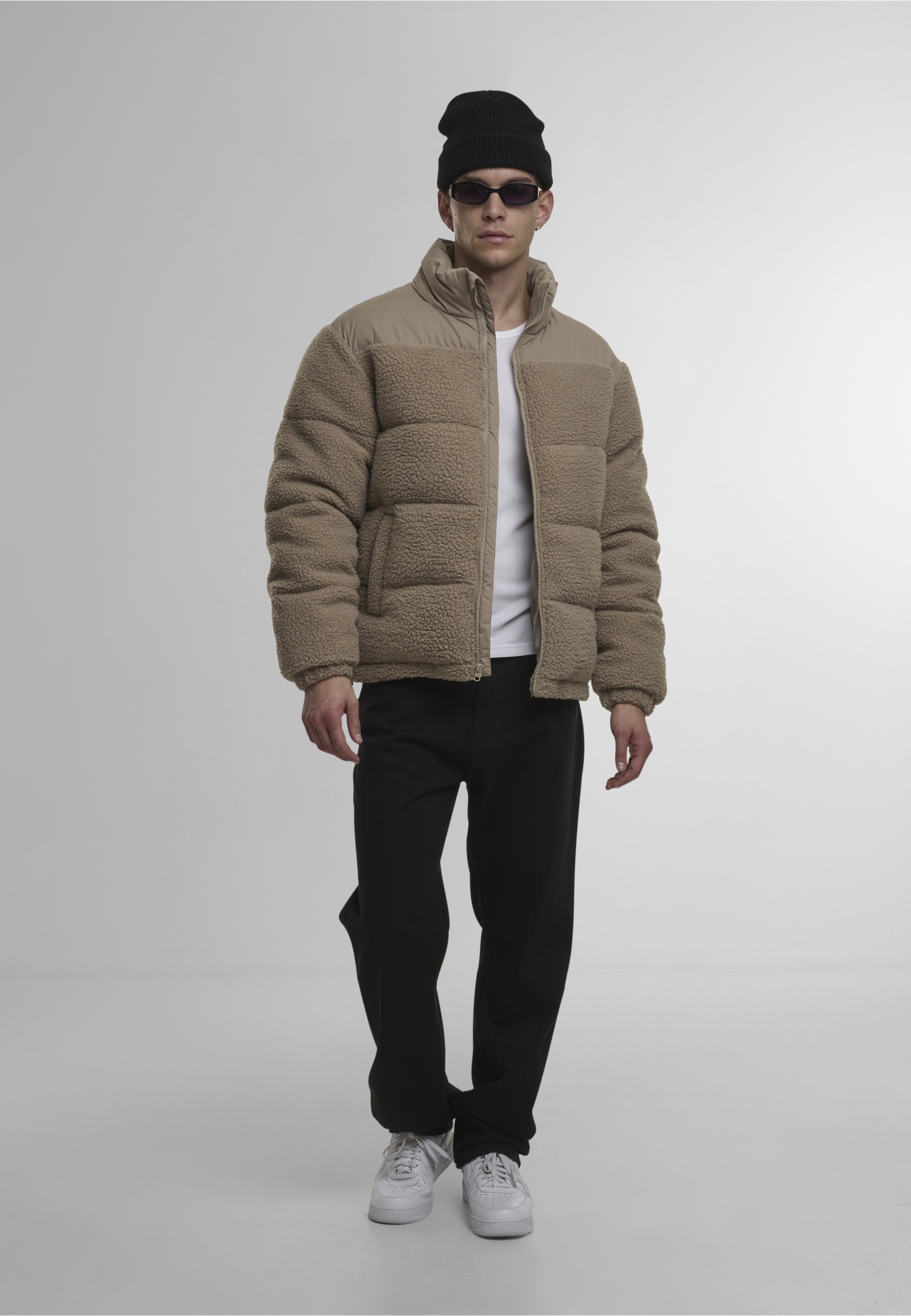 URBAN CLASSICS Winterjacke »Urban Classics Teddy Puffer Jacket« 1 Stk. tlg. ohne Kapuze