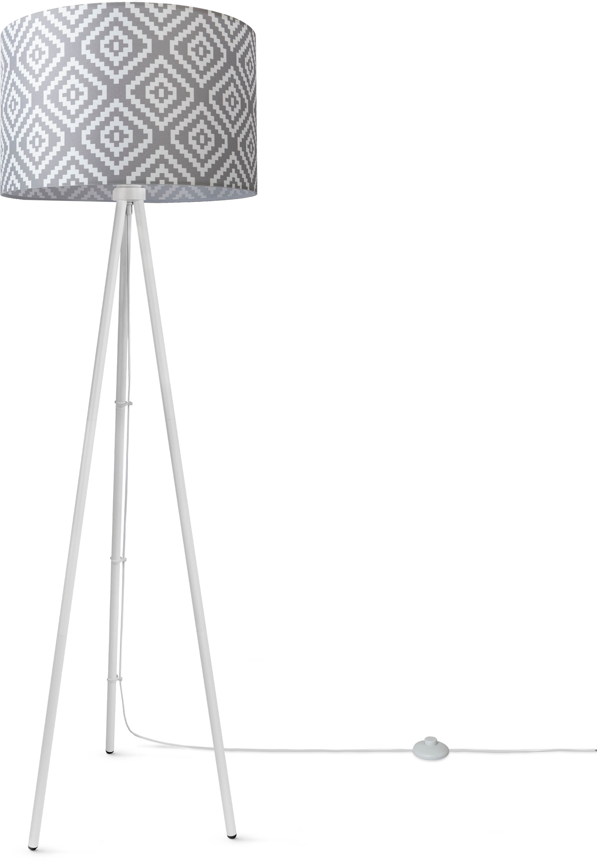 Paco Home BAUR Dreibein Sale »Trina Wohnzimmer im Stella«, Textil | Stehlampe Modern Design Vintage Stofflampenschirm