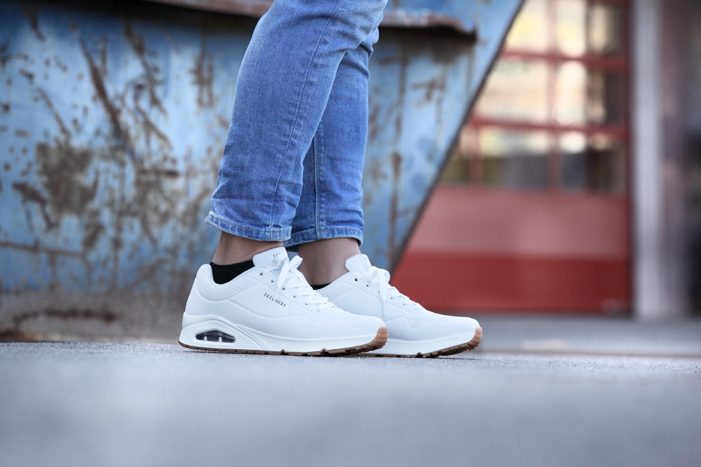 Skechers Sneaker »Uno - Stand on Air«, Freizeitschuh, Halbschuh, Schnürschuh mit Air-Cooled Memory Foam