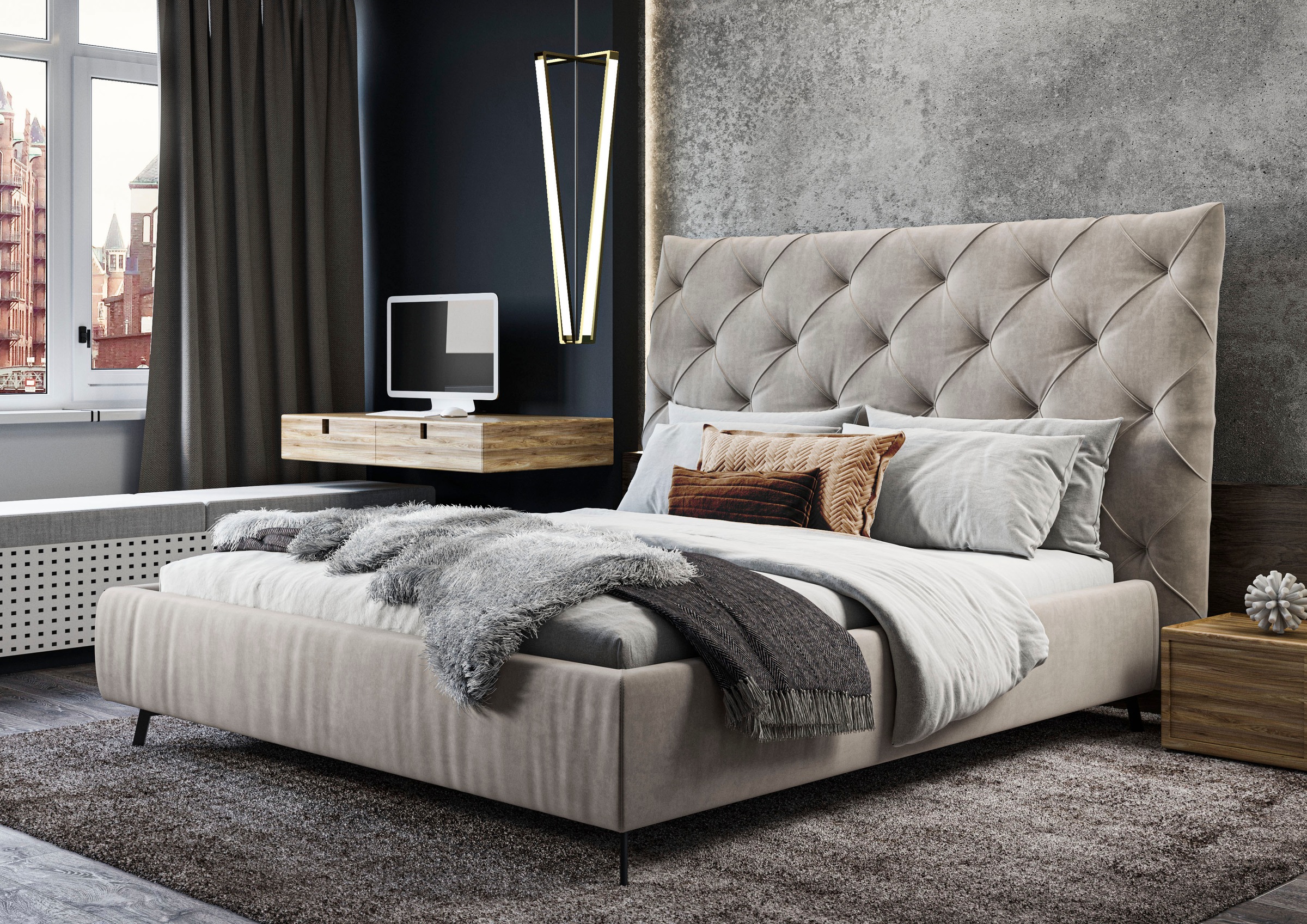 Home affaire Polsterbett "Maxime, in 4 Breiten bis 200cm, auch in Leder" Ko günstig online kaufen