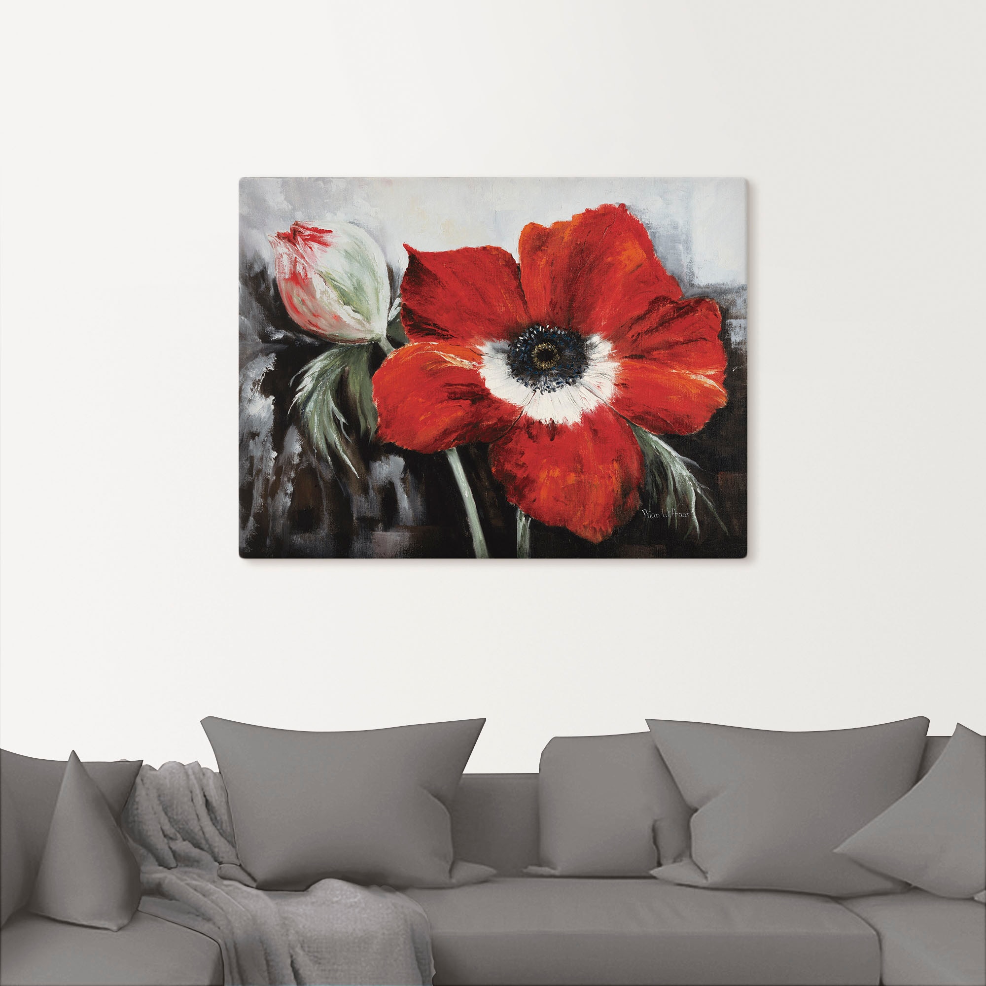 Artland Leinwandbild »Mohnblumen in voller Blüte«, Blumen, (1 St.), auf Keilrahmen gespannt