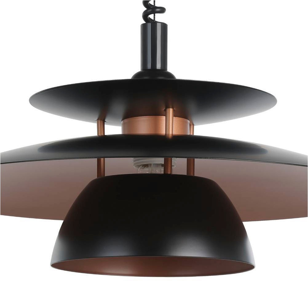 EGLO Hängeleuchte »BRENDA«, 1 flammig, Leuchtmittel E27 | ohne Leuchtmittel, Hängelampe aus Metall und Kunststoff, Schwarz, Kupfer, E27, Ø 43 cm