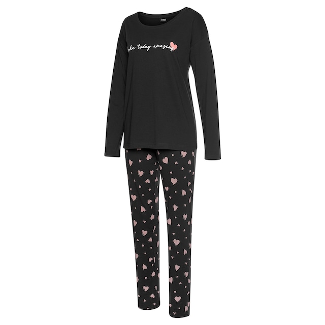 Vivance Dreams Pyjama, (2 tlg., 1 Stück), mit Herzmuster kaufen | BAUR