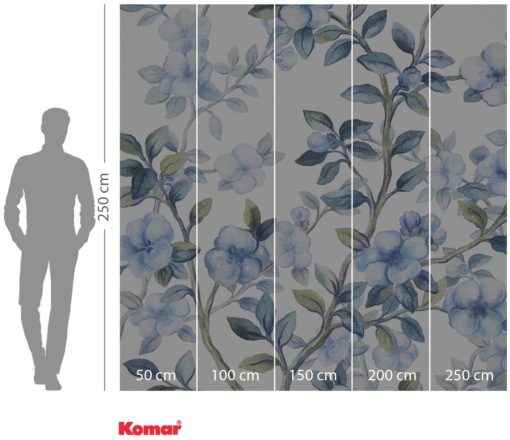 Komar Vliestapete »Digitaldruck Vlies -  Bleu Ciel - Größe 250 x 250 cm« bedruckt glatt Wohnzimmer, Schlafzimmer