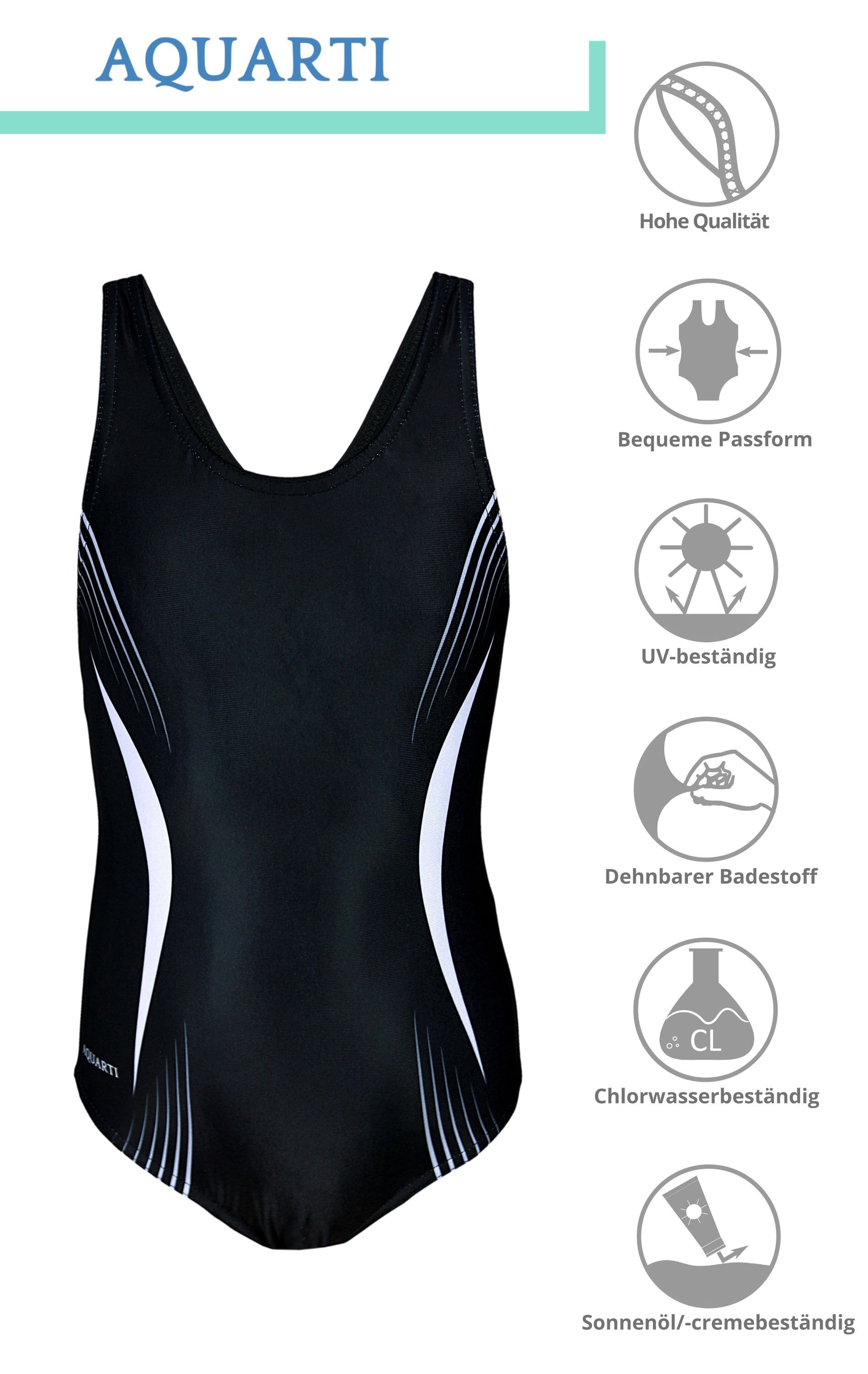 AQUARTI Badeanzug »Badeanzug Mädchen Badeanzug Chlorresistent Muscleback Wassersport«
