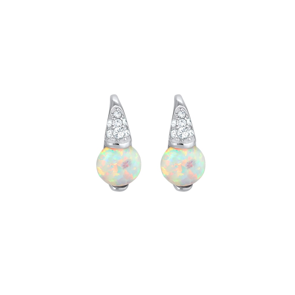 Elli Premium Paar Ohrhänger »Opal Kristalle 925 Sterling Silber«