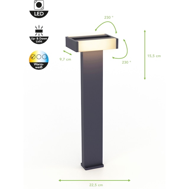 BAUR LUTEC Außen-Wandleuchte LED Black verstellbar Friday »CONROY«, |