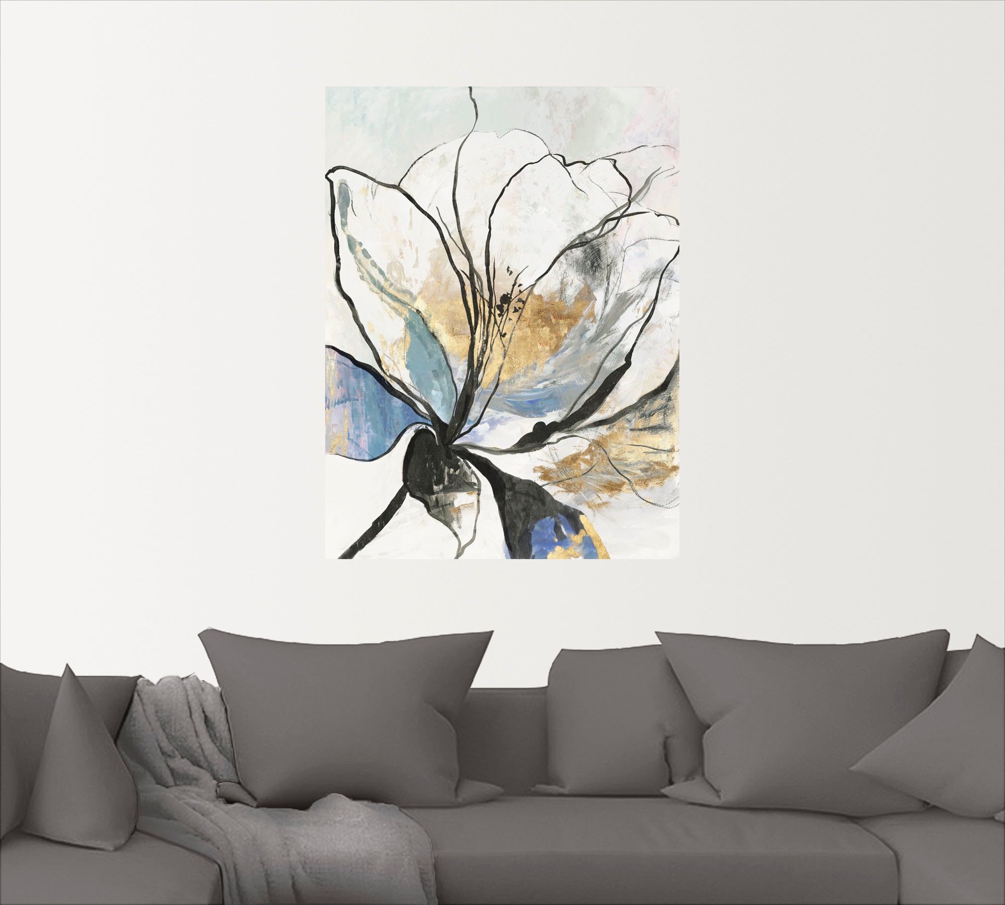 Artland Wandbild "Umrissenes Blumenmuster I", Blumenbilder, (1 St.), als Al günstig online kaufen