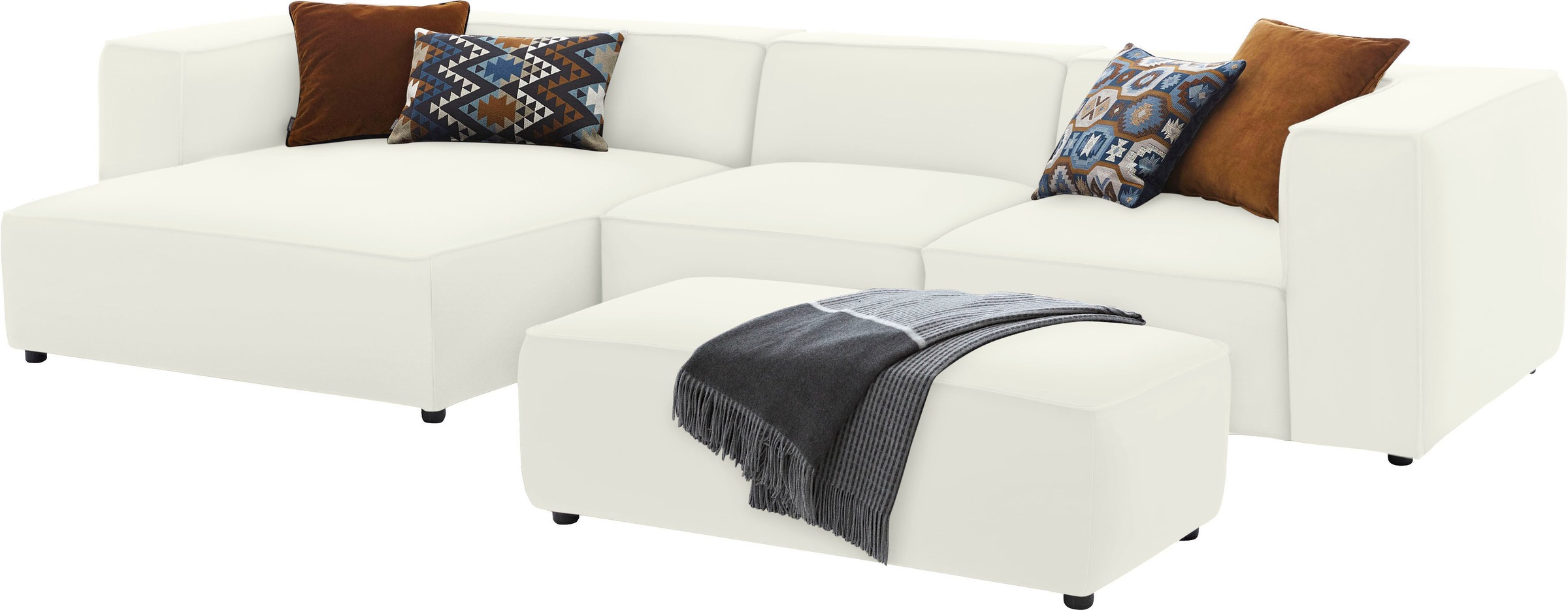 W.SCHILLIG Ecksofa »around-the-block«, mit eleganter Biese, mit Federkern, Breite 341 cm