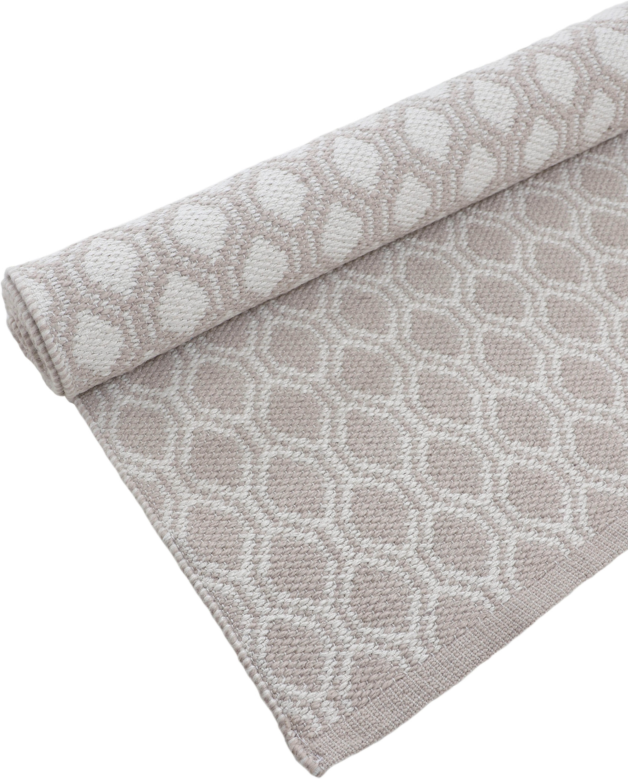 carpetfine Teppich »Frida 204«, 7 mm Höhe, Wendeteppich, 100% recyceltem Material (PET), Flachgewebe, Sisal Optik, Pflegeleicht und Robust, In- und Outdoor geeignet, Wetterfest und UV-beständig für Balkon, Terrasse, Garten, Wohn- und Schlafzimmer