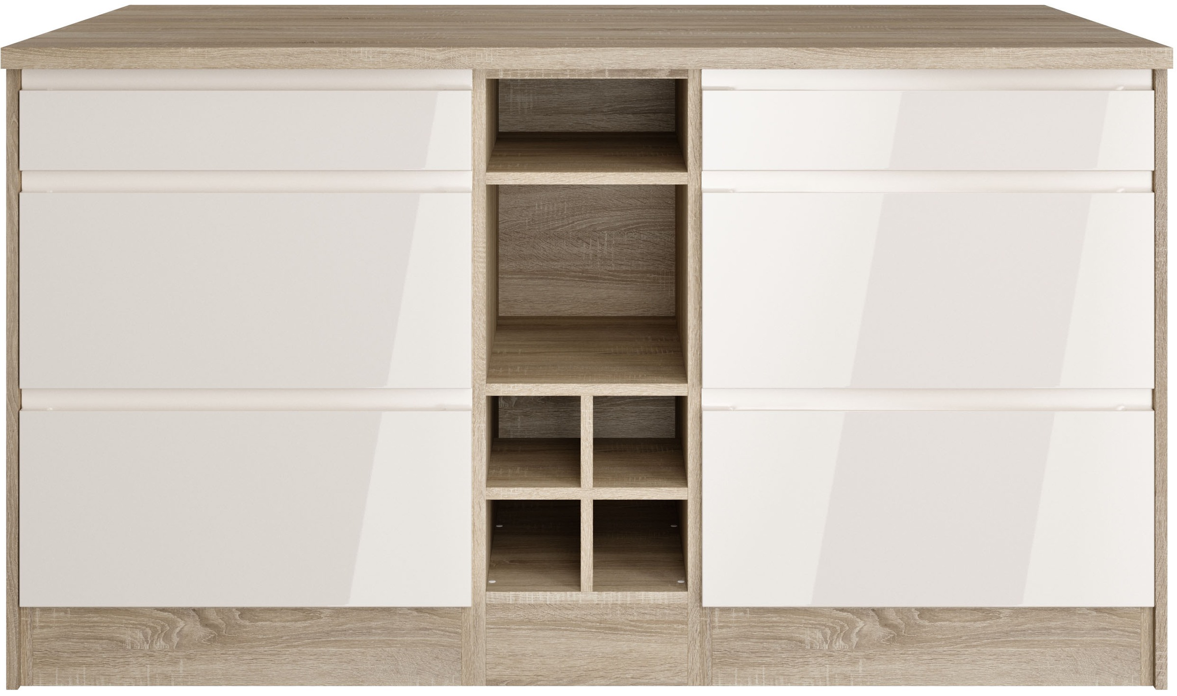 KOCHSTATION Kücheninsel "KS-Virginia" Breite 153 cm, MDF-Fronten, Flaschenr günstig online kaufen