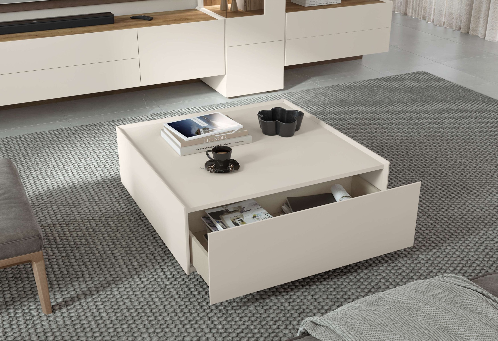 PLACES OF STYLE Couchtisch "Sky45" (H/B/T): 36/90/90cm, Mit Rollen, lackier günstig online kaufen