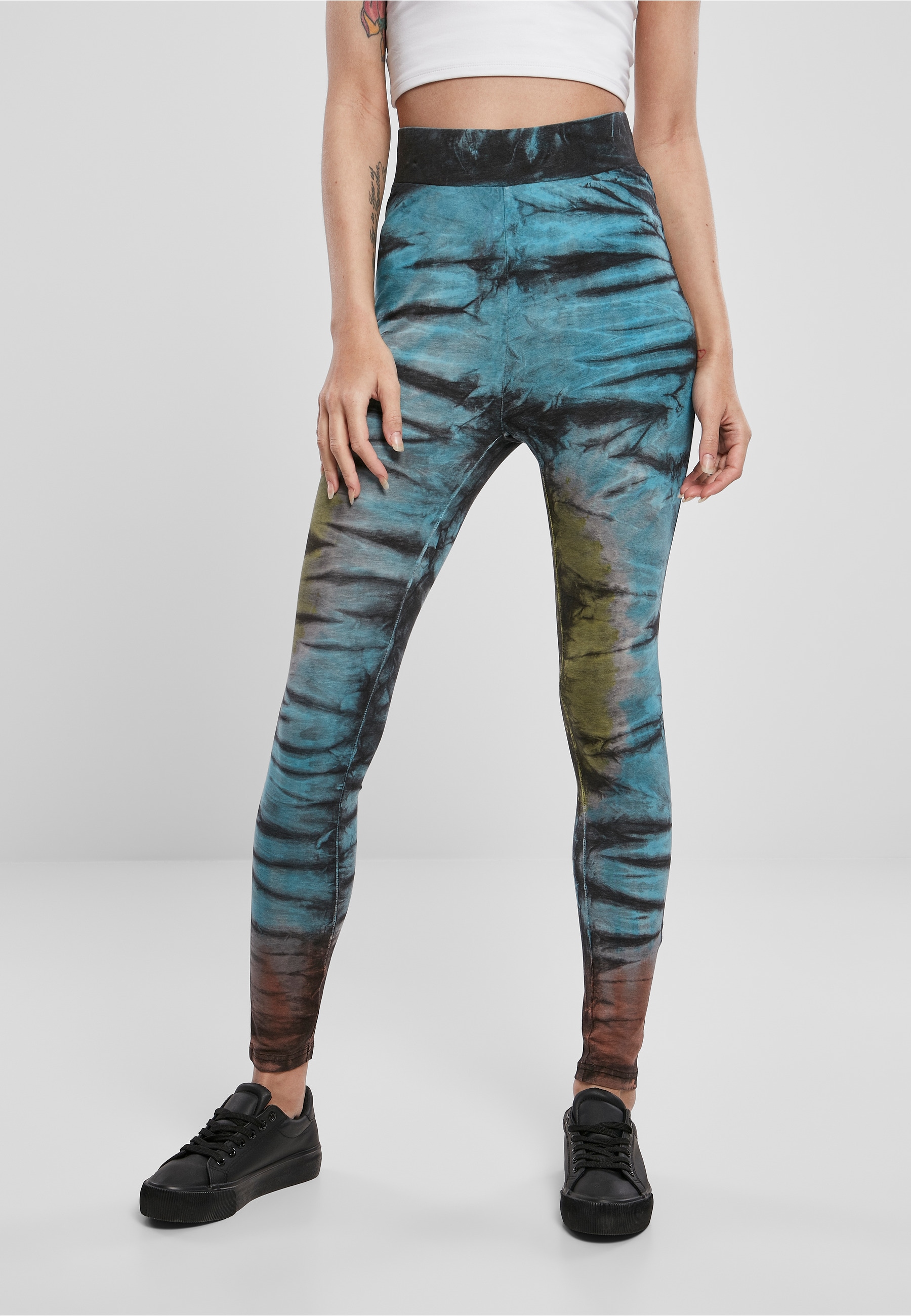 URBAN CLASSICS Leggings »Urban Classics Damen Ladies Cotton Tie Dye High Waist Leggings«