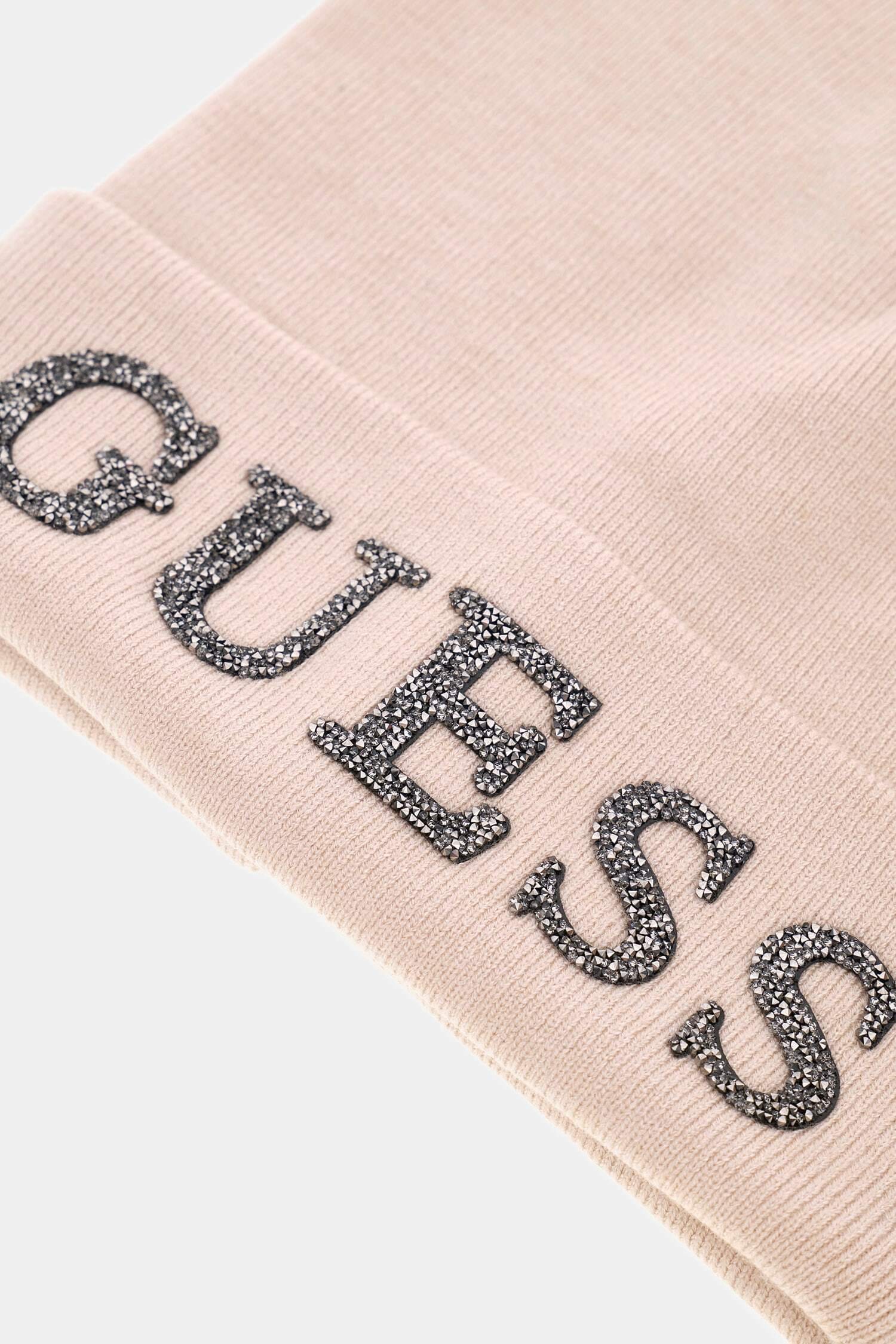 Guess Strickmütze »BEANIE« mit verziertem Logoschriftzug