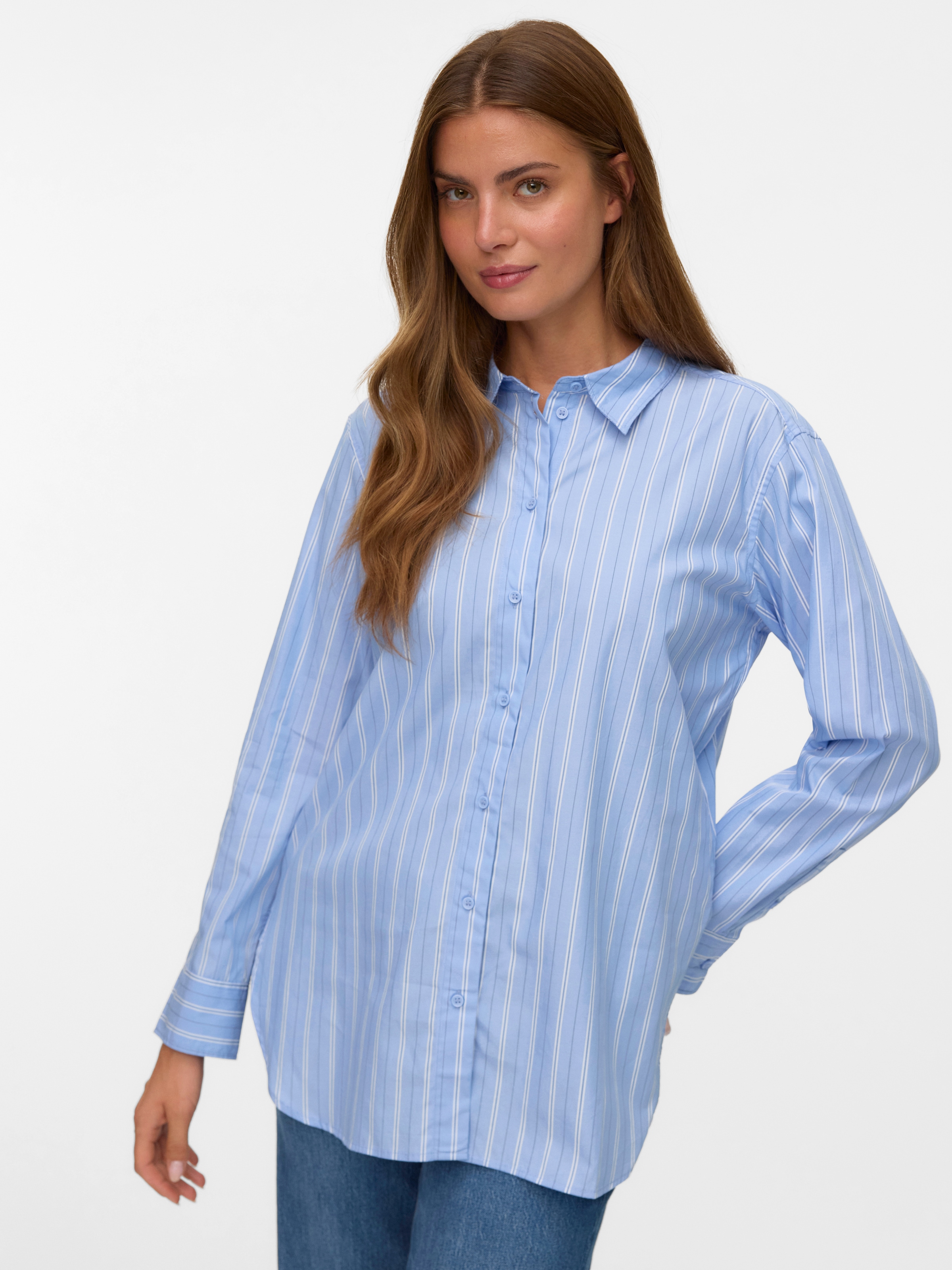Vero Moda Hemdbluse "VMELINA LS SHIRT WVN NOOS" Baumwolle günstig online kaufen