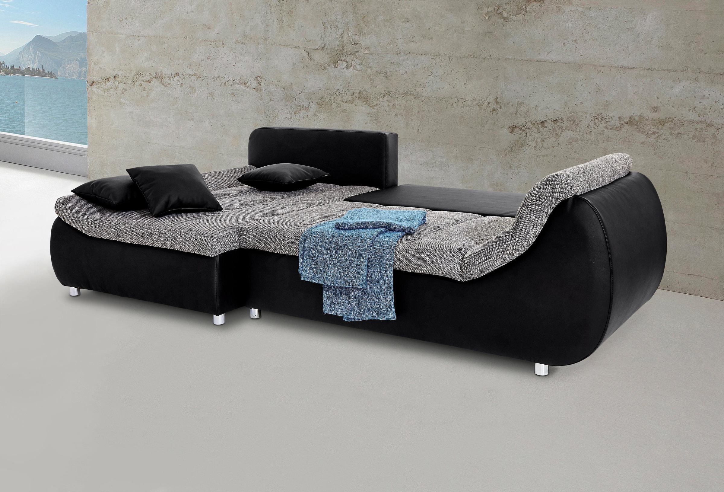 INOSIGN Ecksofa "Imola elegant und bequem, aktuelle Steppung im Sitz, L-For günstig online kaufen