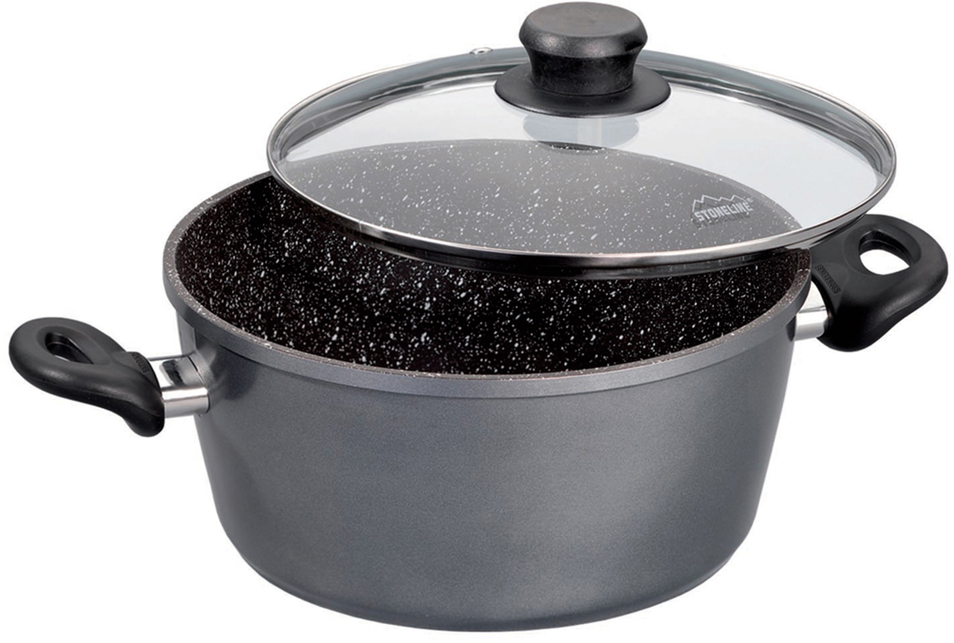 STONELINE Kochtopf, 1,5 l + Ø 16cm + Höhe 9,2cm, grau, Töpfe, Induktion