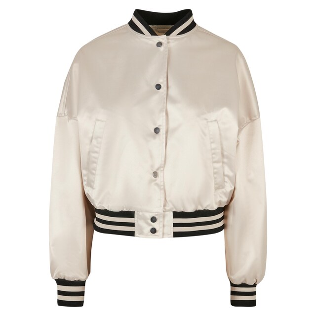 URBAN CLASSICS Collegejacke »Damen Ladies Short Oversized Satin College  Jacket«, (1 St.), ohne Kapuze für kaufen | BAUR