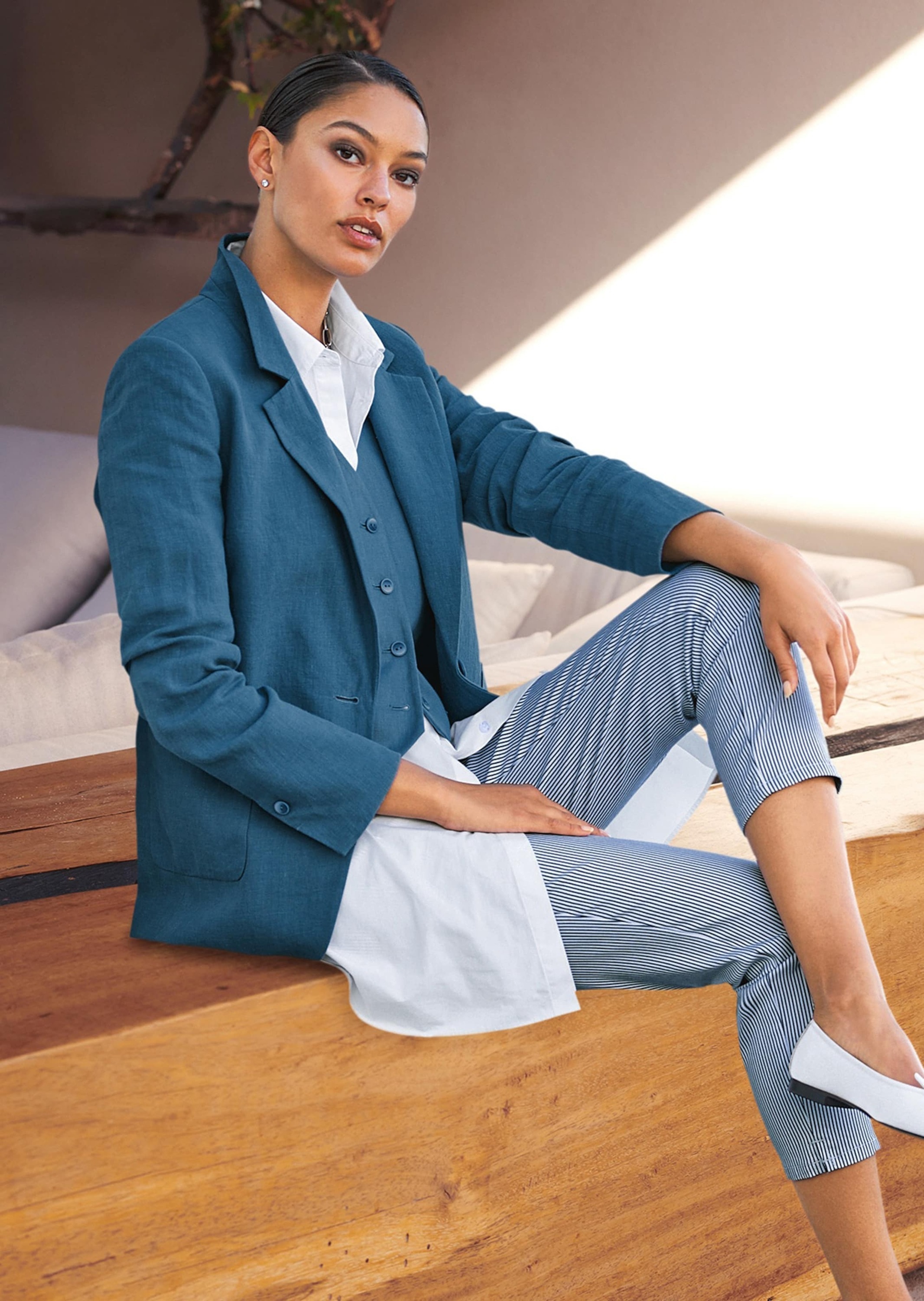 MADELEINE Jackenblazer »Leinenblazer Leinenblazer in Boxy-Form«