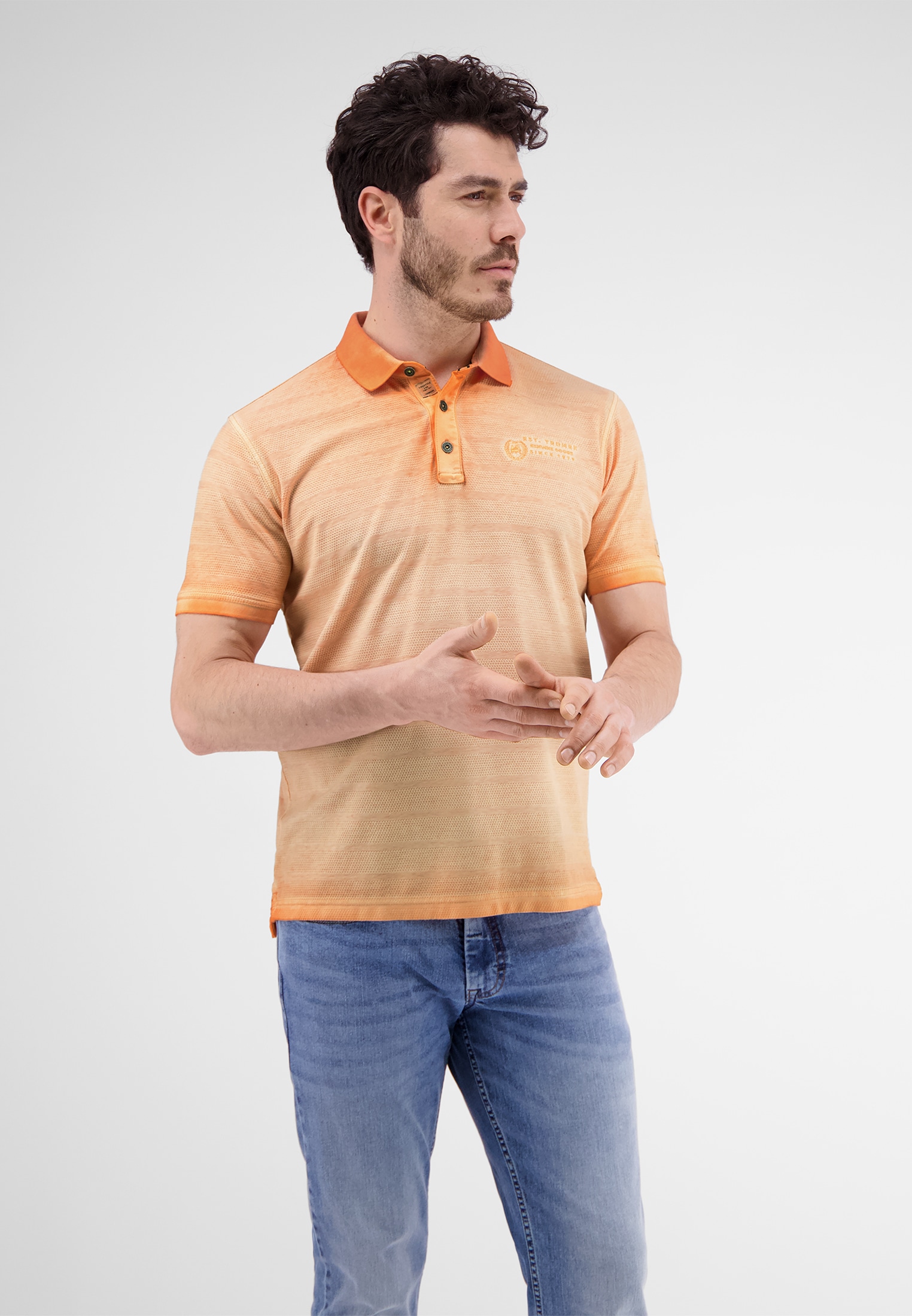 LERROS Poloshirt "LERROS Poloshirt, gestreift in Strukturqualität"