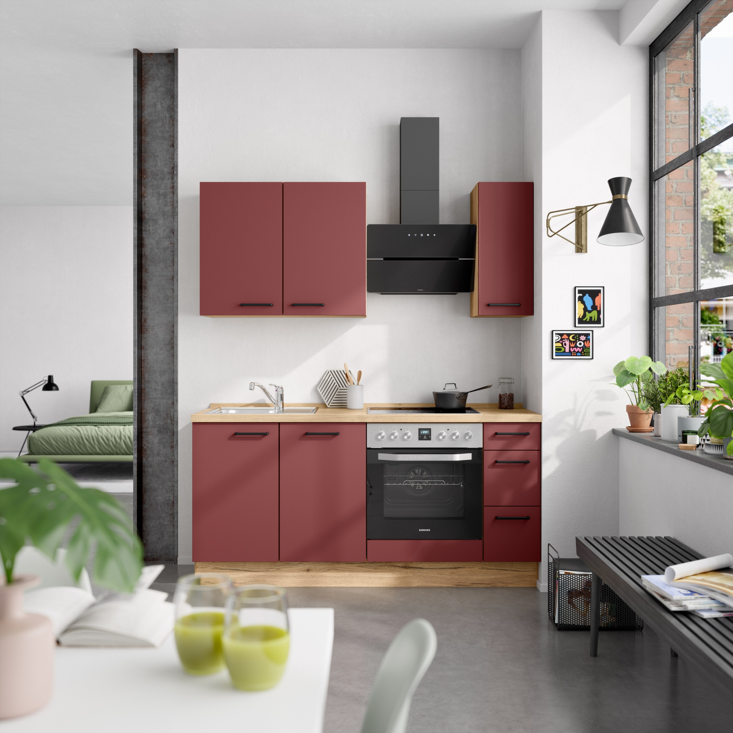 nobilia® Küchenzeile »"Easytouch II"«, vormontiert, Ausrichtung wählbar, Breite 180 cm, wahlw. mit E-Geräten