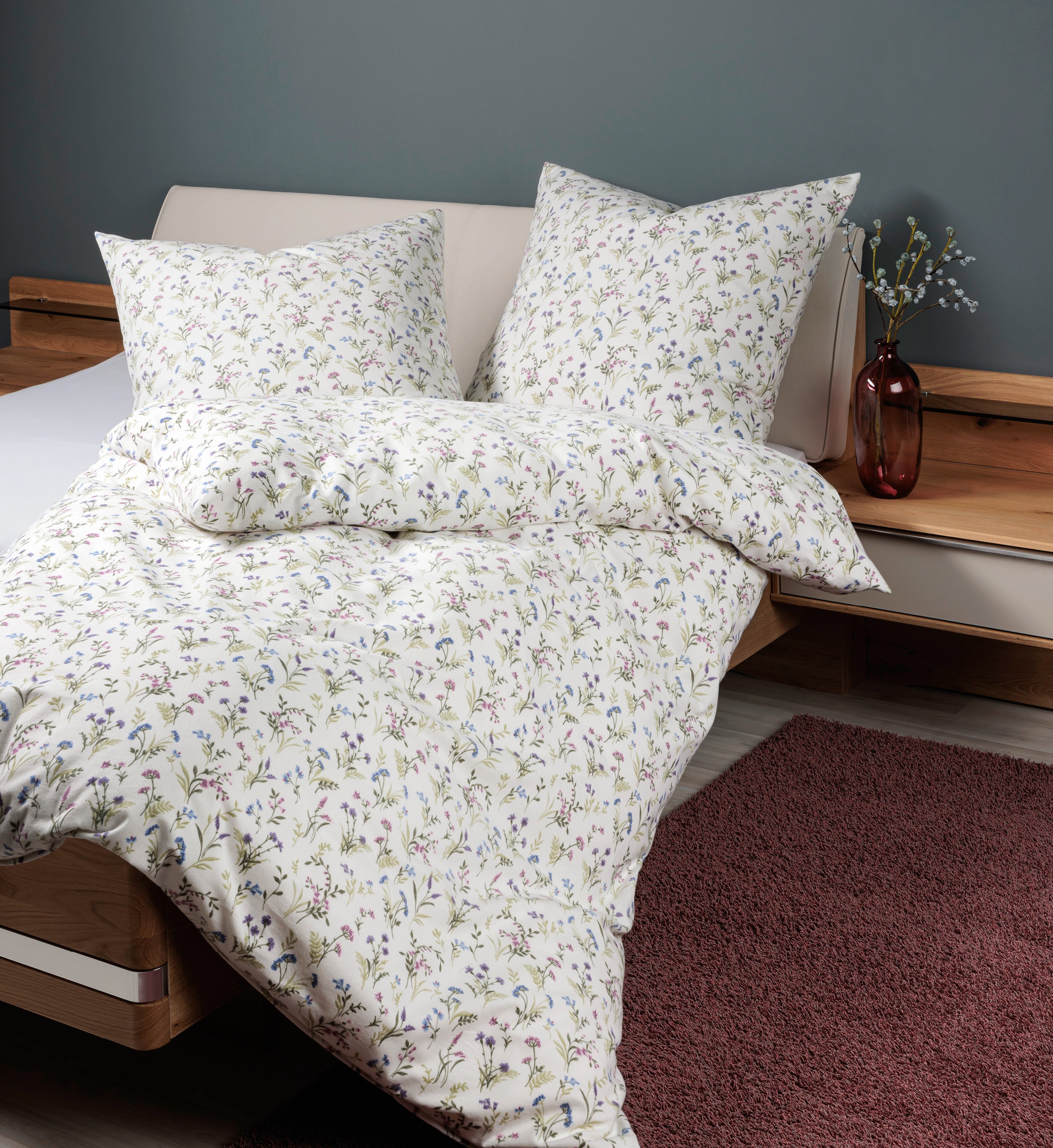 Janine Bettwäsche "Noru" 2 Stk. in Gr. 135x200, 100% Baumwolle, Blumen-Desi günstig online kaufen