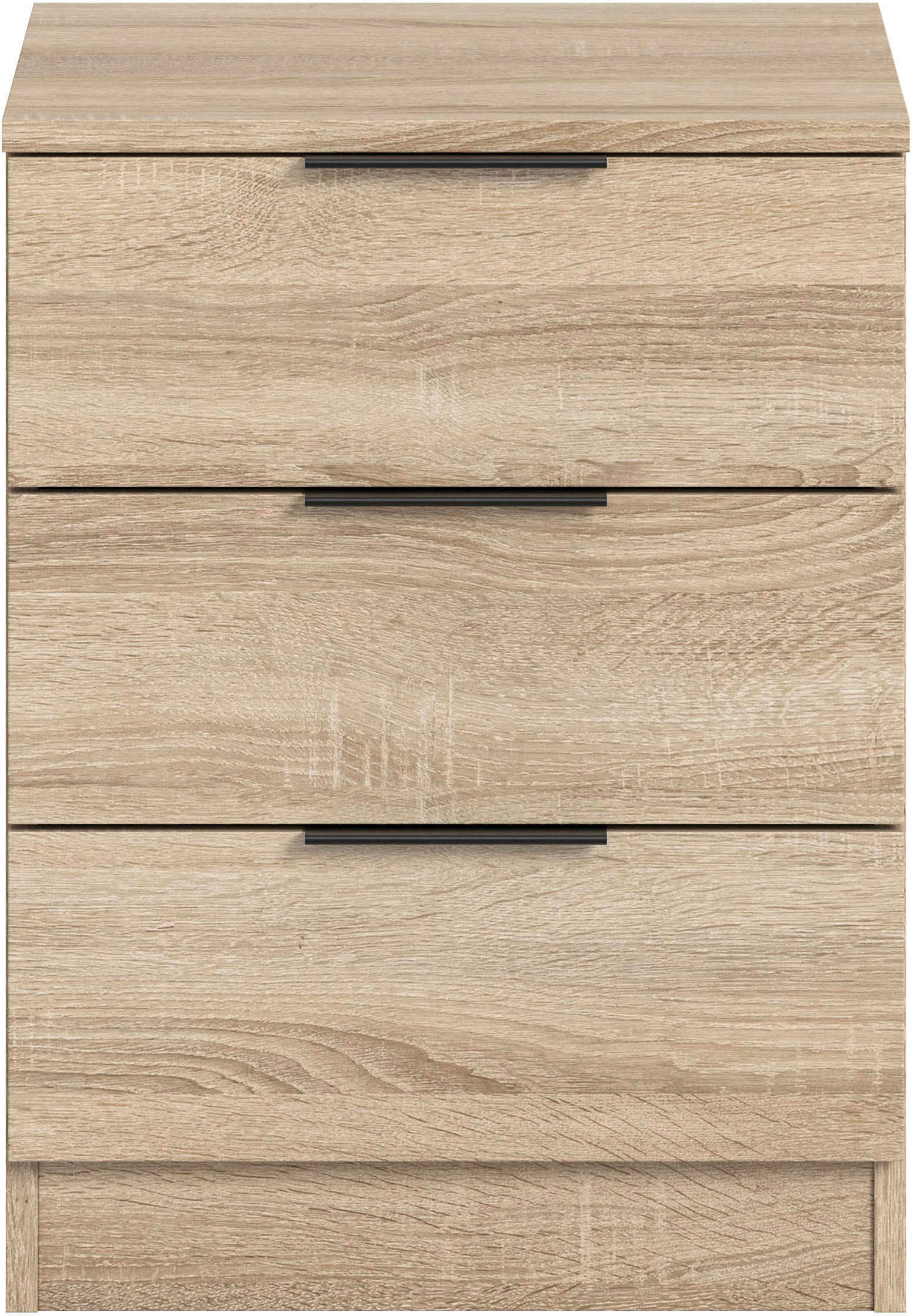 Home affaire Nachtkommode »Skarde Nachttisch Beistelltisch Kommode, Breite: 45 cm«, (1 St.), Skarde, Nachtkommode, 3 Schubkästen, Sonoma Eiche NB