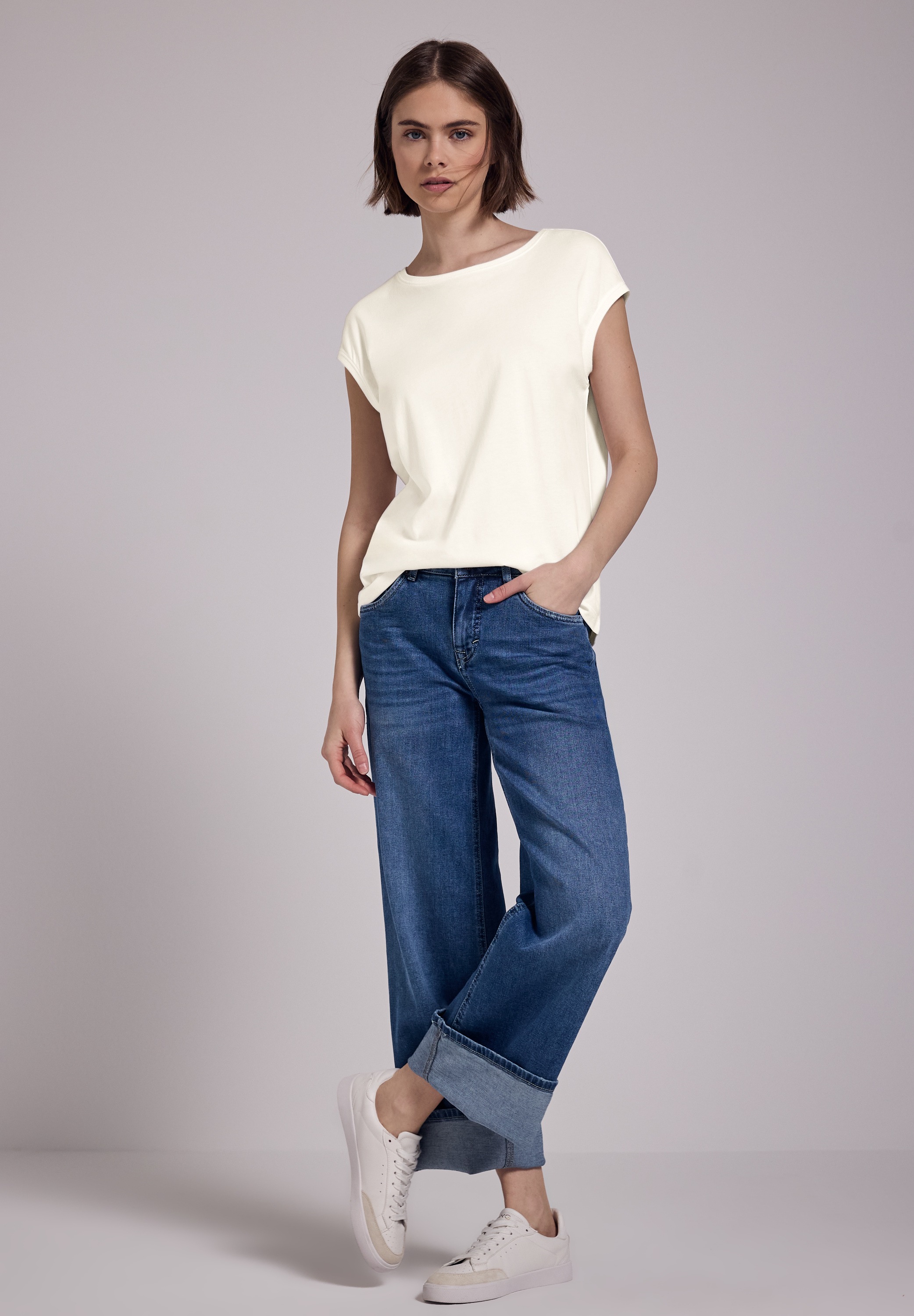 STREET ONE STUDIO T-Shirt, mit U-Boot-Ausschnitt