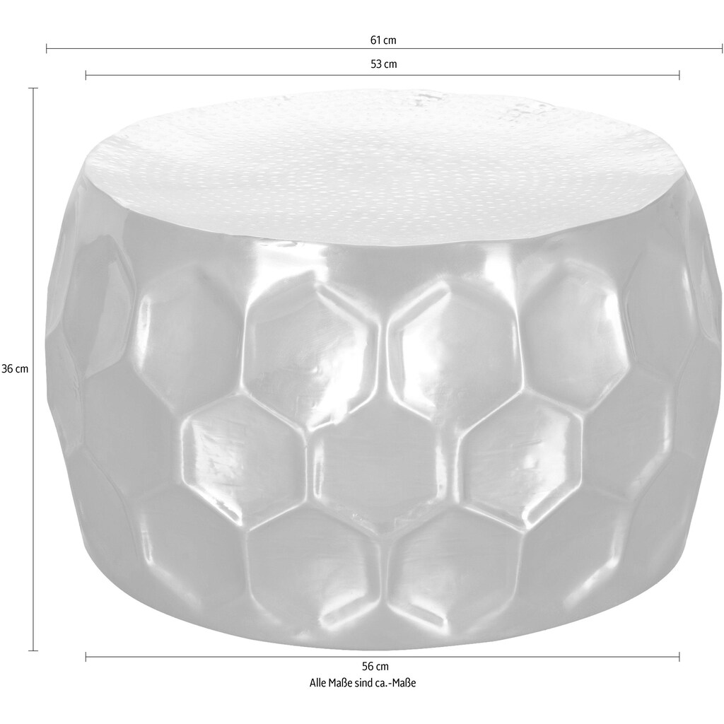 INOSIGN Beistelltisch »Hony«, aus Aluminium gehämmert