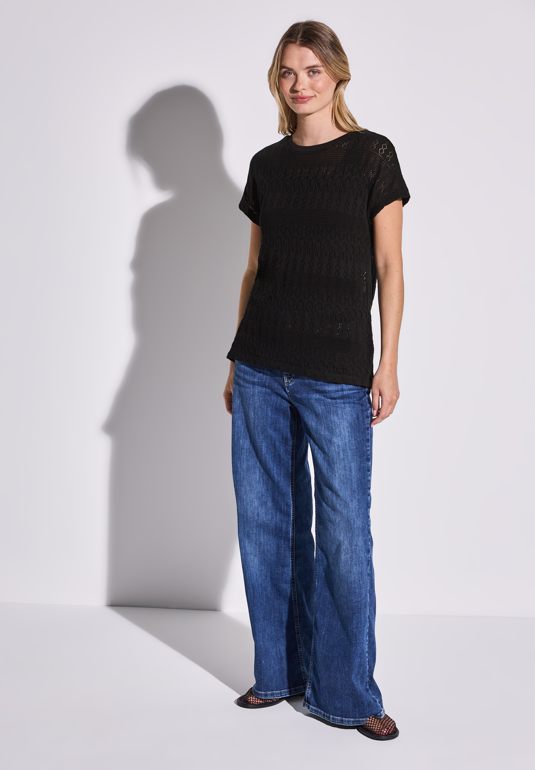 STREET ONE T-Shirt, im angenehmen Materialmix