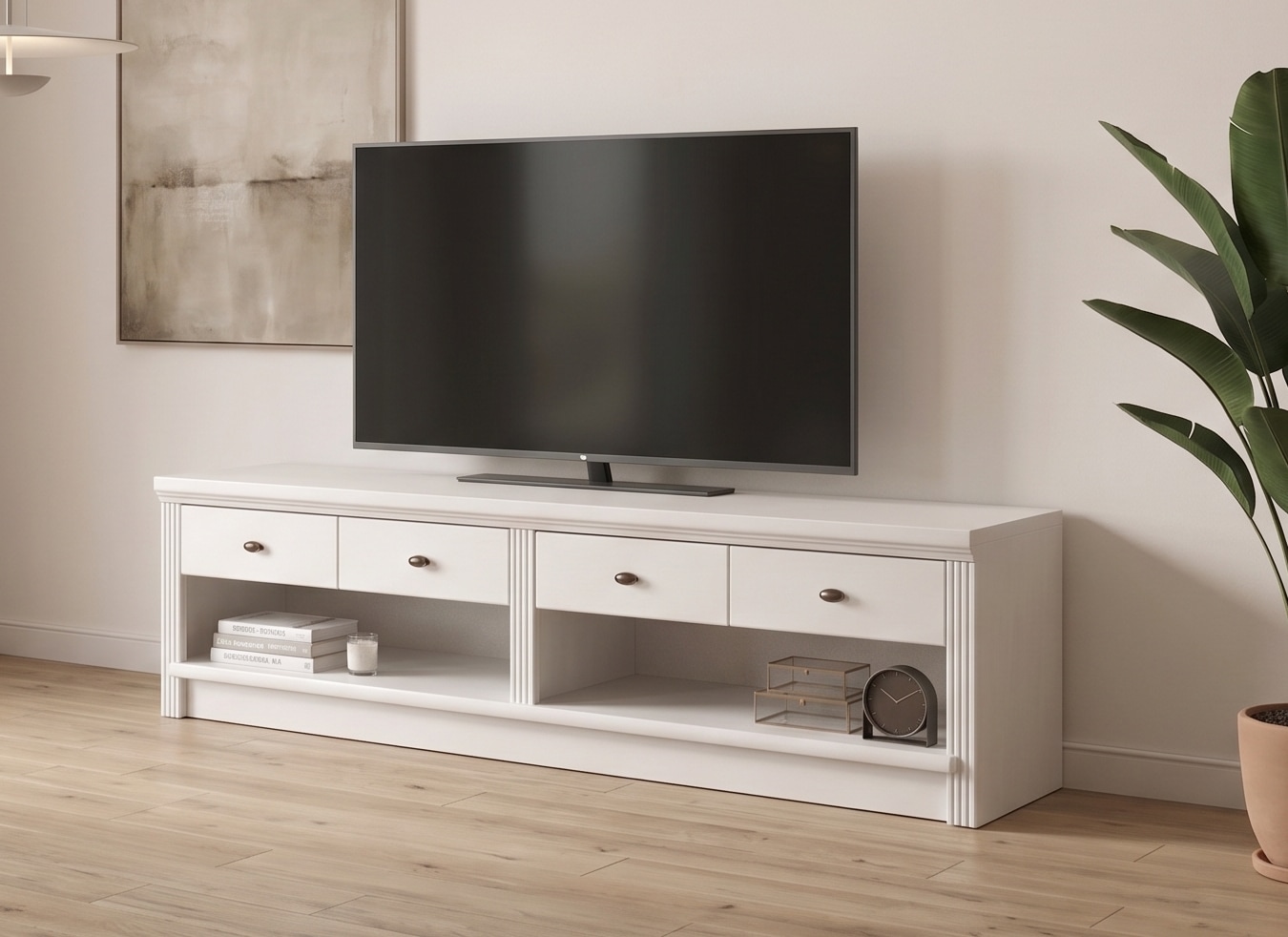 OTTO home Lowboard "Soeren TV-Kommode" B/T/H: 158/45/45 cm, aus massiver Kiefer, mit 2 Schubladen, FSC-zertifiziert