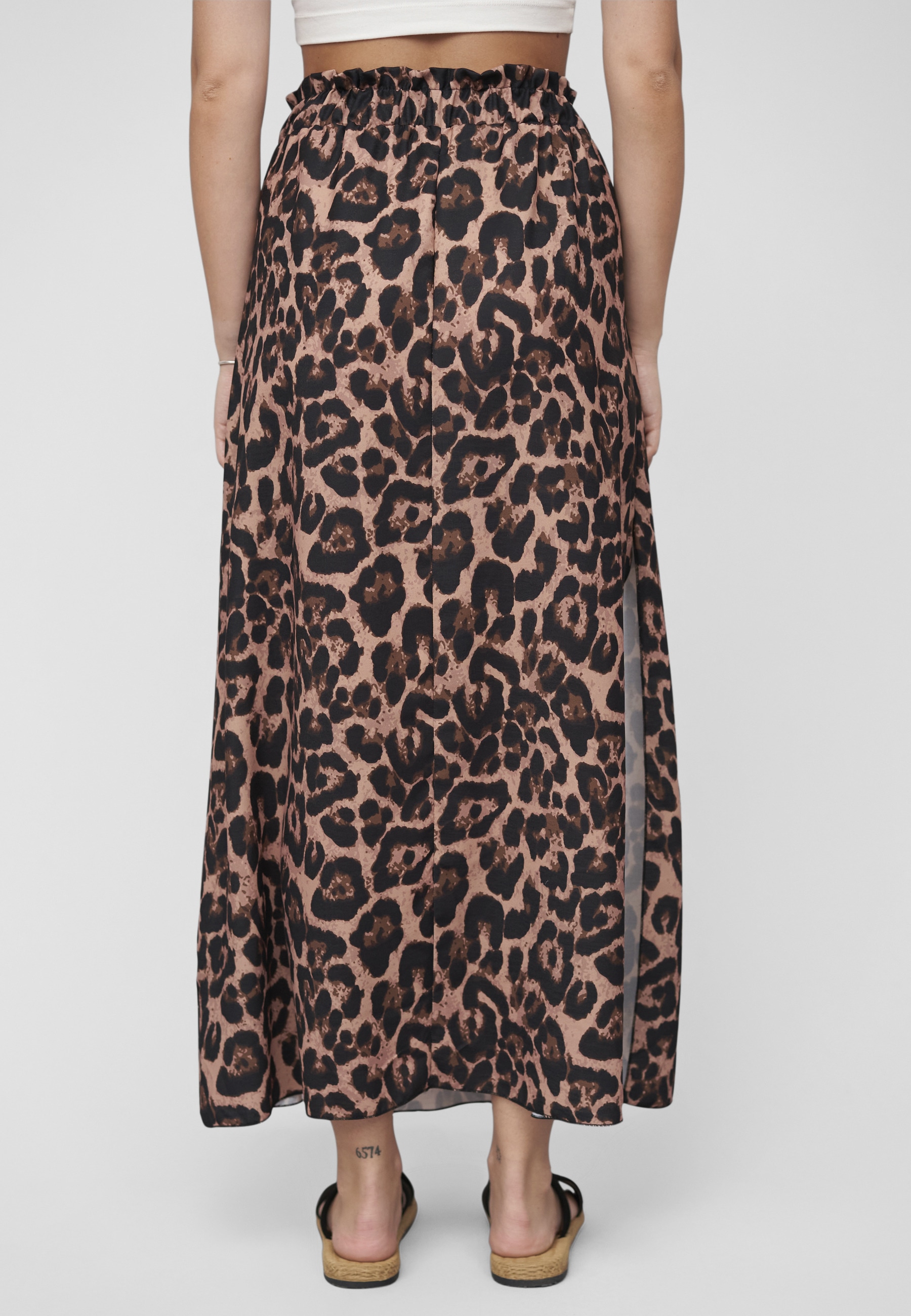 CLOUD 5IVE Sommerrock »CLOUD 5IVE Maxi Skirt with side slit and leo print« 1 Stk.