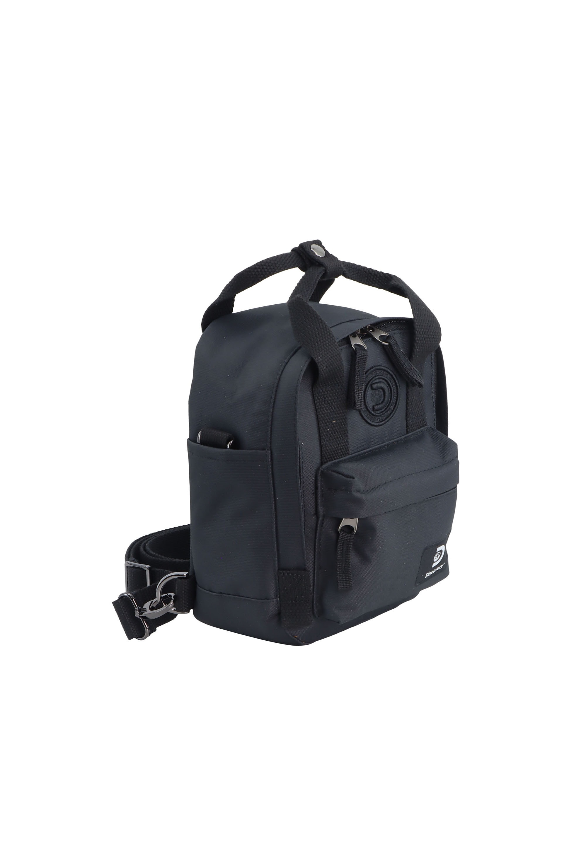 Schultertasche DISCOVERY "Cave", Damen, Gr. B/H/T: 15cm x 25cm x 25cm, schwarz, Kunstfaser, unifarben, Taschen Schultertasche, aus RPET Polyester-Material 3