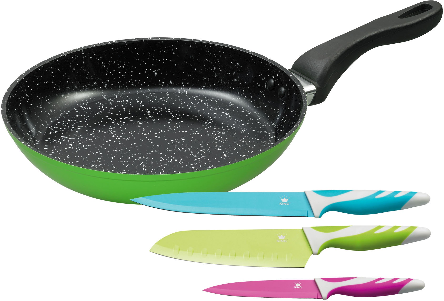 KING Bratpfanne Aluminium Set, 1 Pfanne, 3 Messer, 4 Stk. tlg. Ø 28 cm, for günstig online kaufen