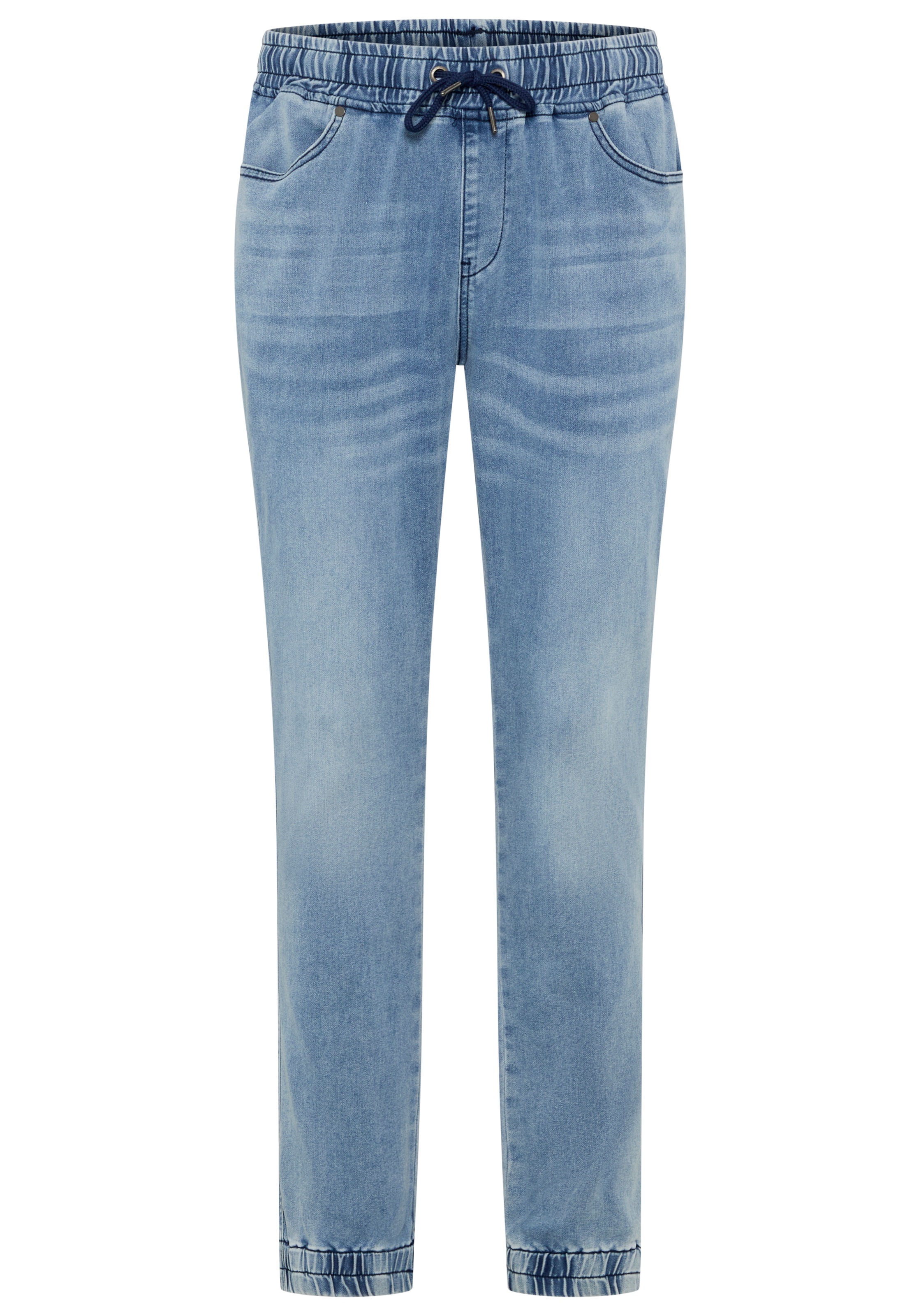 DELMAO Jogg Pants gerade geschnittenes Bein, mit Gummizug am Bund und Beinabschluss