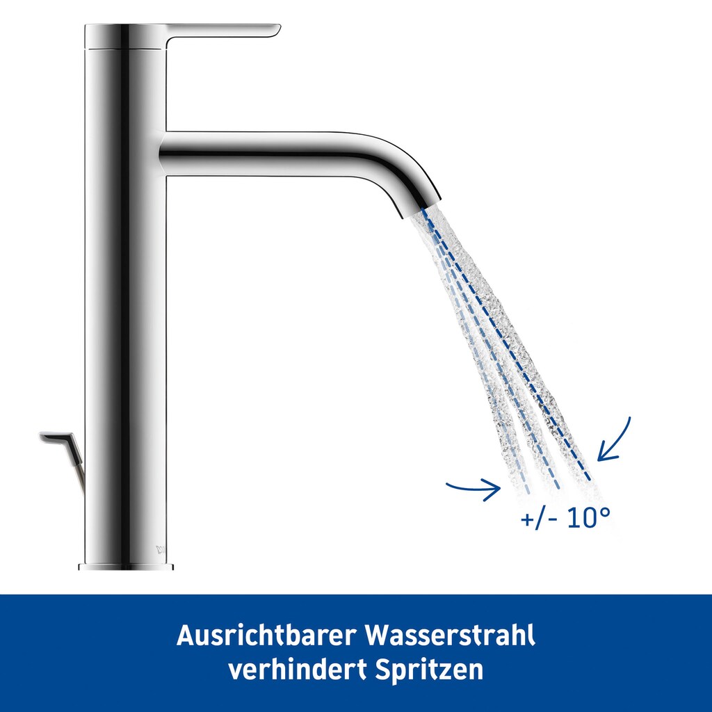 Duravit Waschtischarmatur »C.1 Waschtischmischer, Größe L, mit Zugstangen-Ablaufgarnitur«