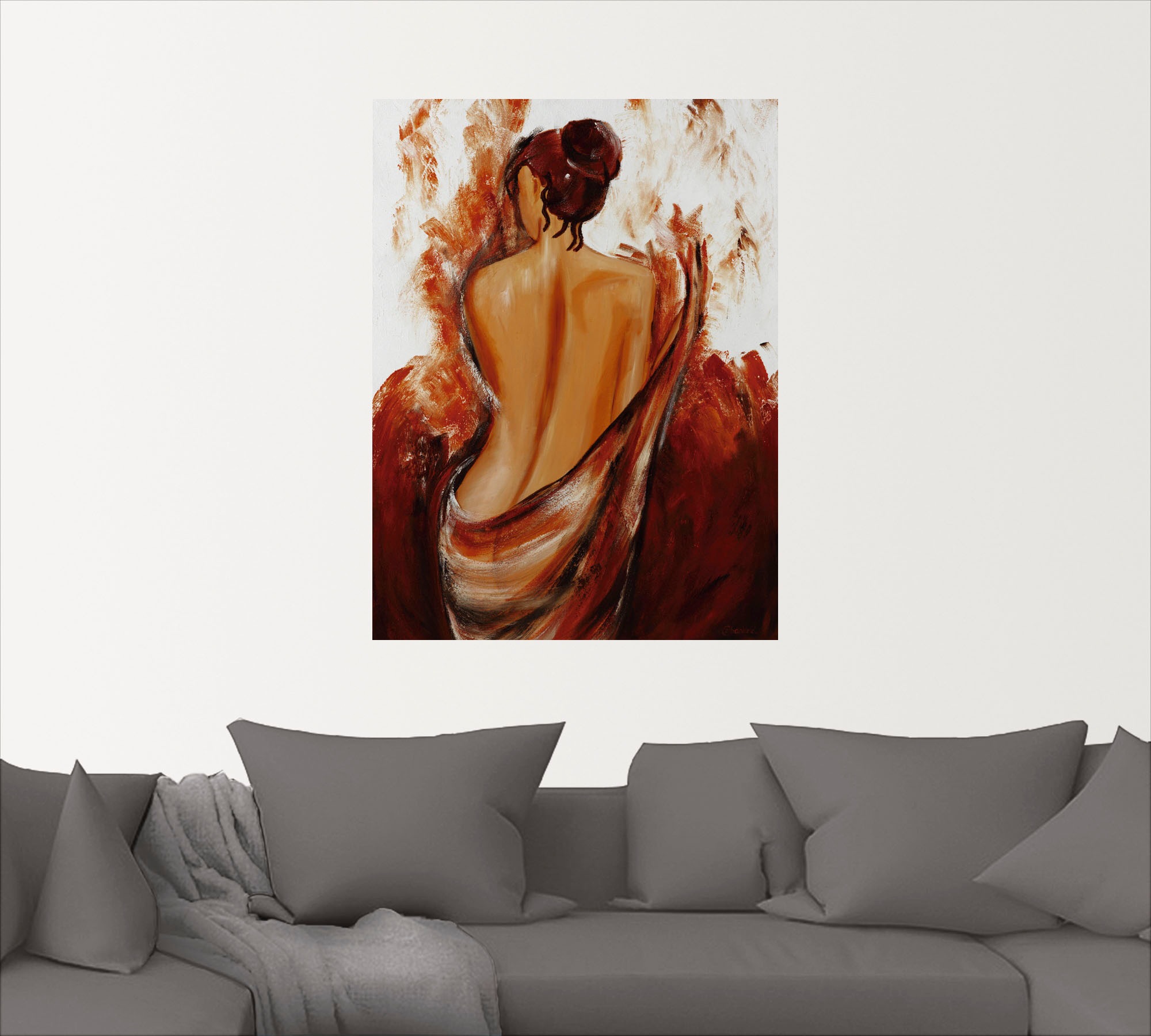 Artland Wandbild "Frau in rot", Frau, (1 St.), als Leinwandbild, Poster, Wa günstig online kaufen