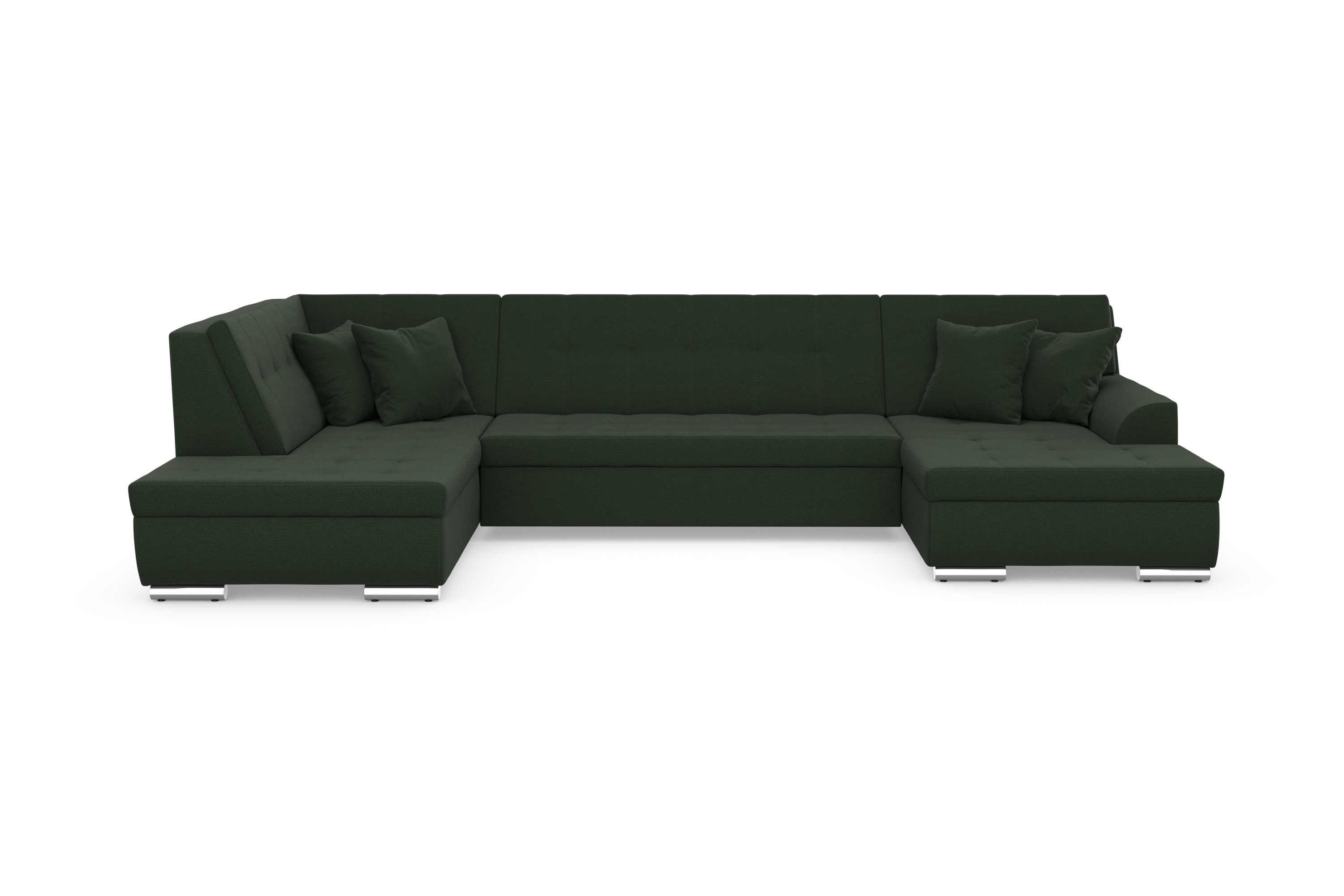 DOMO collection Wohnlandschaft "TREVISO inkl. Zierkissen, moderne Steppung, XXL: 364x201x83 cm" wahlweise mit Bettfunktion, in vielen Bezugsarten auch in Cord U-Form