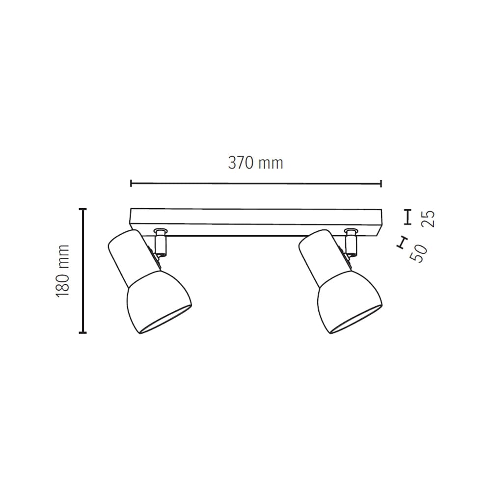 SPOT Light Deckenleuchte »SVENDA«, 2 flammig, Leuchtmittel E27 | ohne Leuchtmittel, Naturprodukt aus Massivholz, Mit flexiblen Spots, Schirm aus Metall