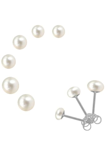 Perlenohrringe »Multipack Schmuck Geschenk Silber 925 Ohrschmuck Perle«, (Set, 6 tlg.)